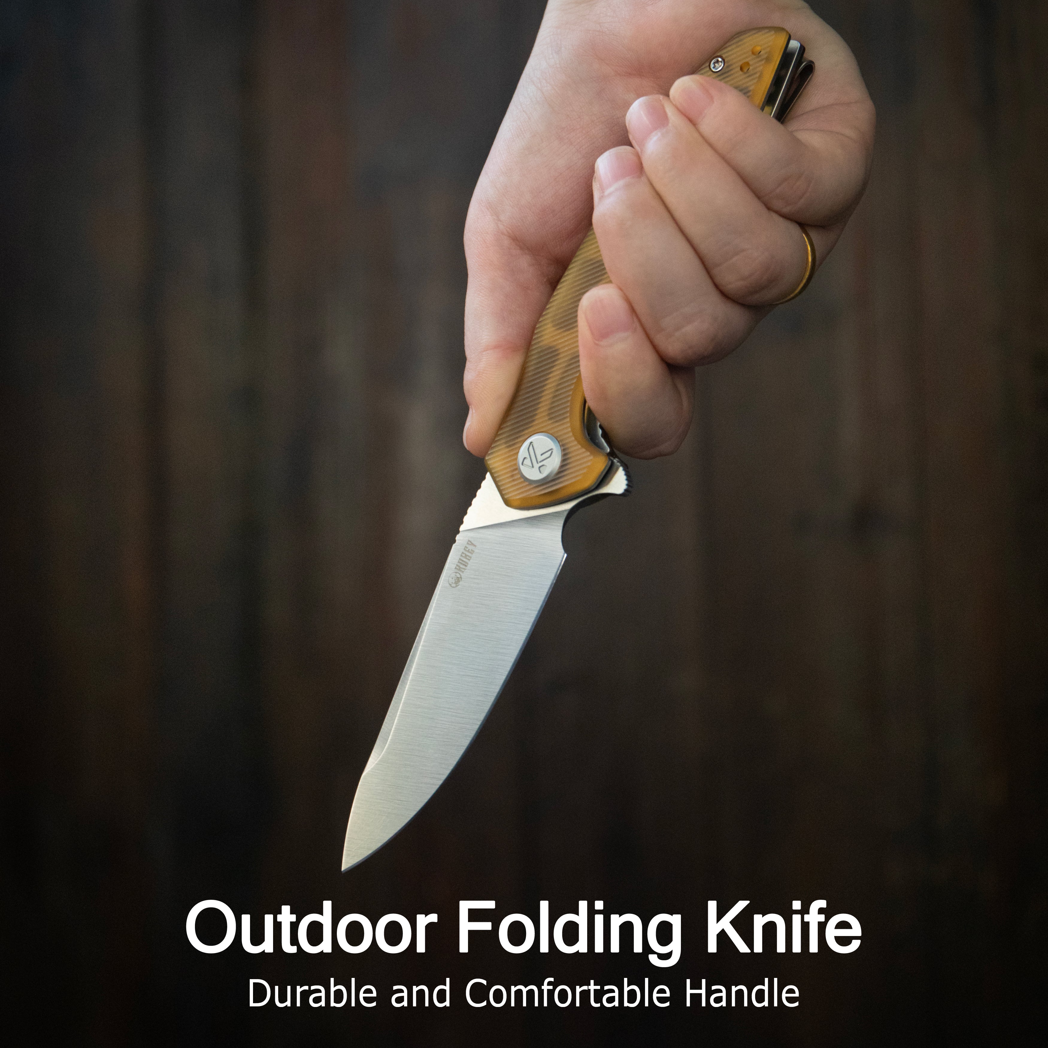 Kubey Nova Liner Lock Flipper Folding Pocket Knife Jade G-10 Handle Blackwash 14C28N KU117O