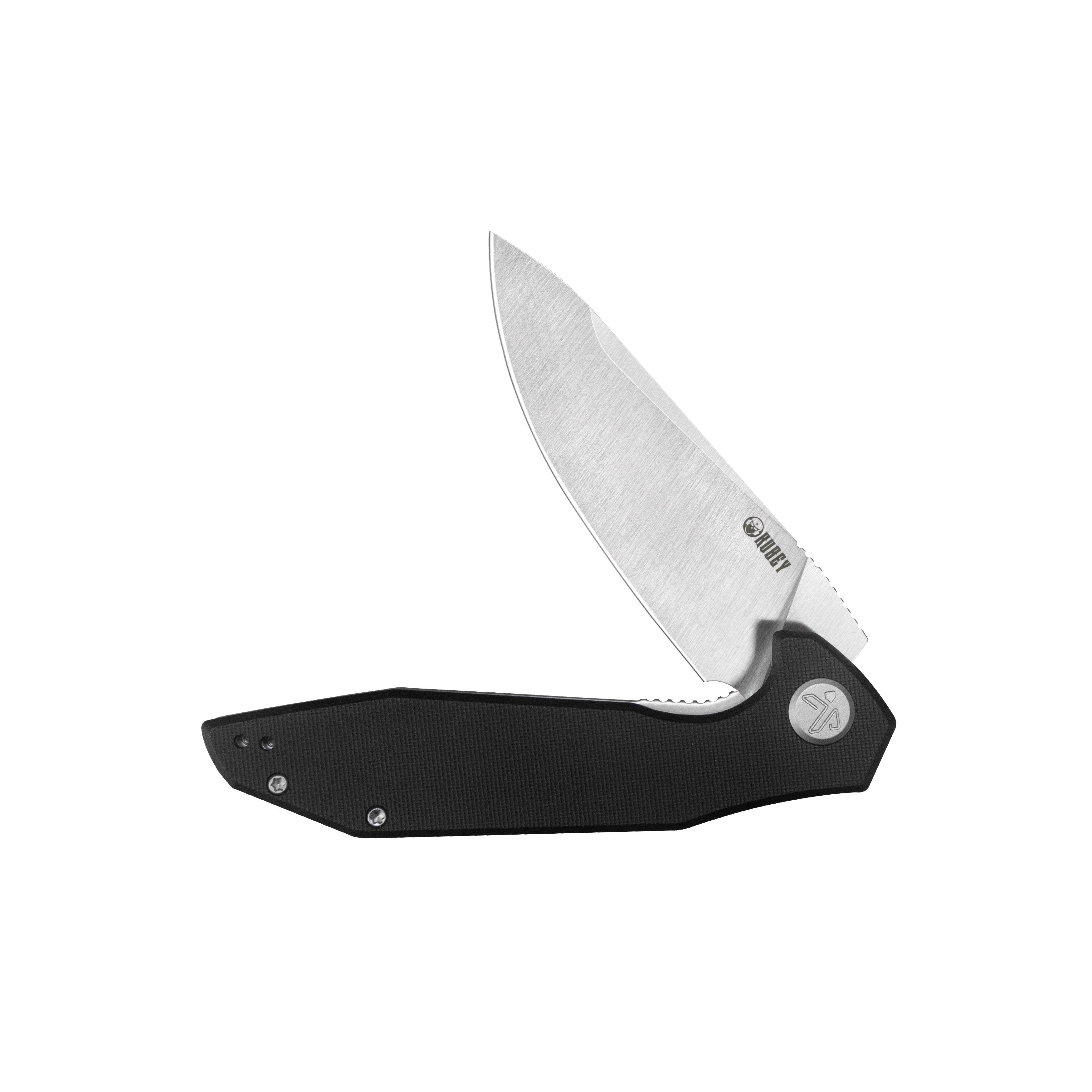 Kubey Nova Liner Lock Flipper Folding Pocket Knife Black G10 Handle Satin 14C28N KU117L