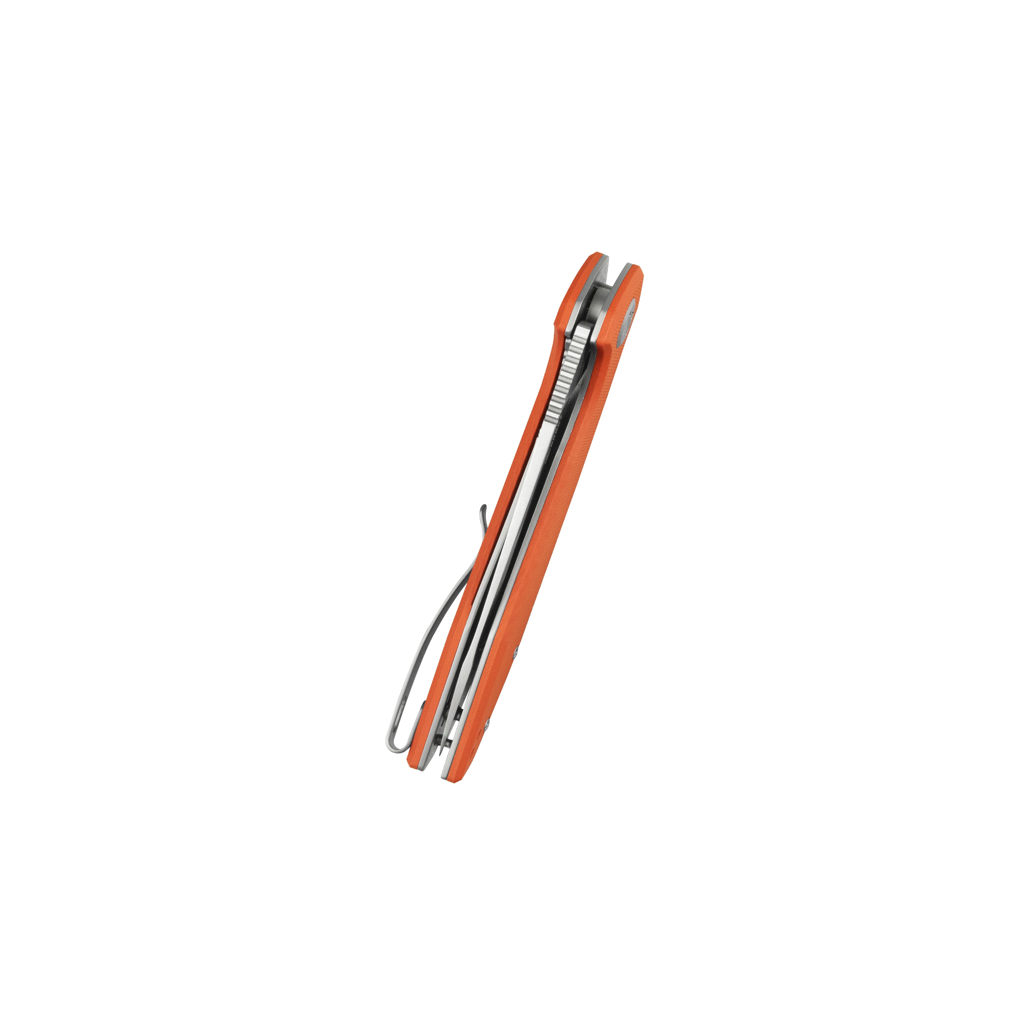 Kubey Nova Liner Lock Flipper Folding Pocket Knife Orange G10 Handle Satin 14C28N KU117M