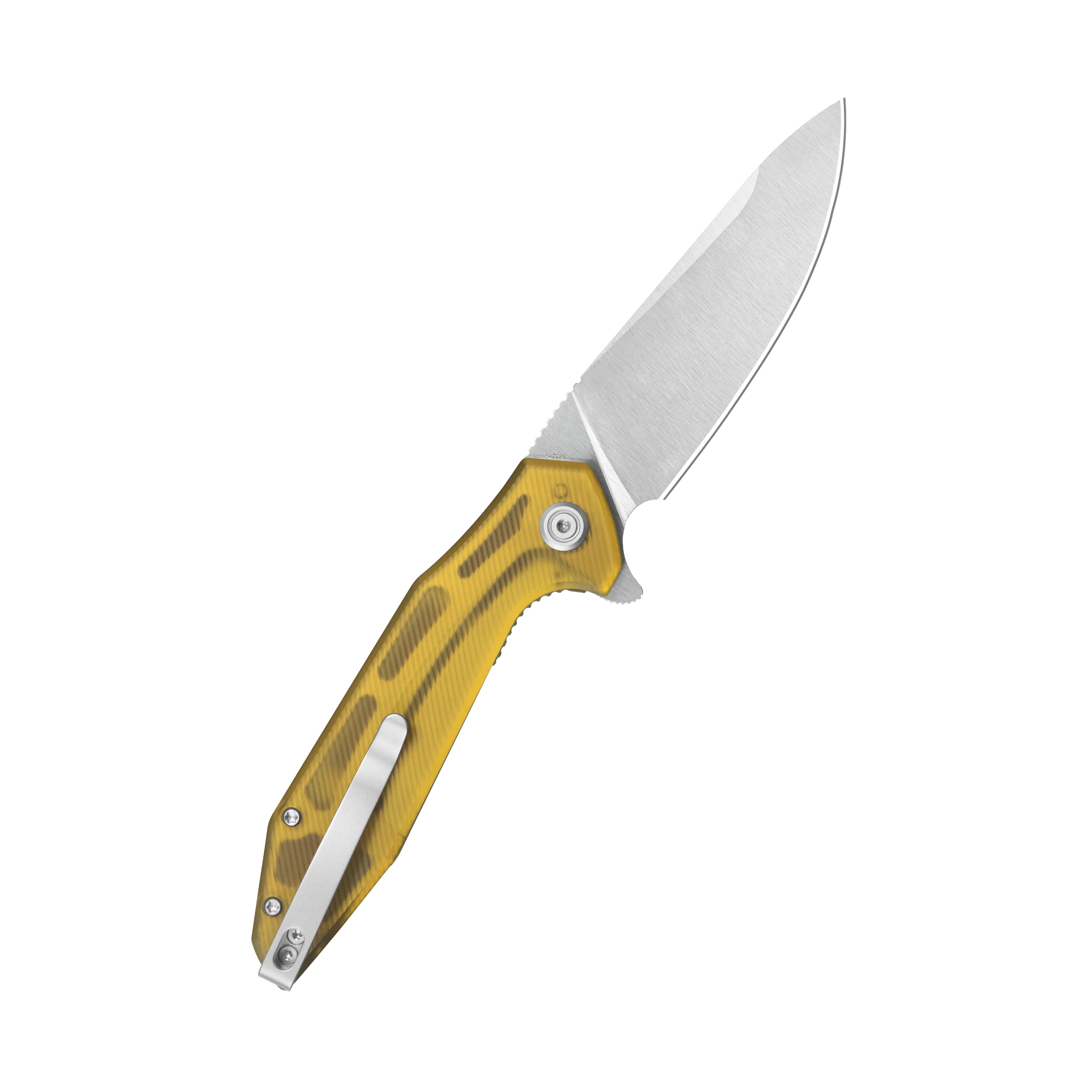 Kubey Nova Liner Lock Flipper Folding Pocket Knife Ultem Handle Satin 14C28N KU117N