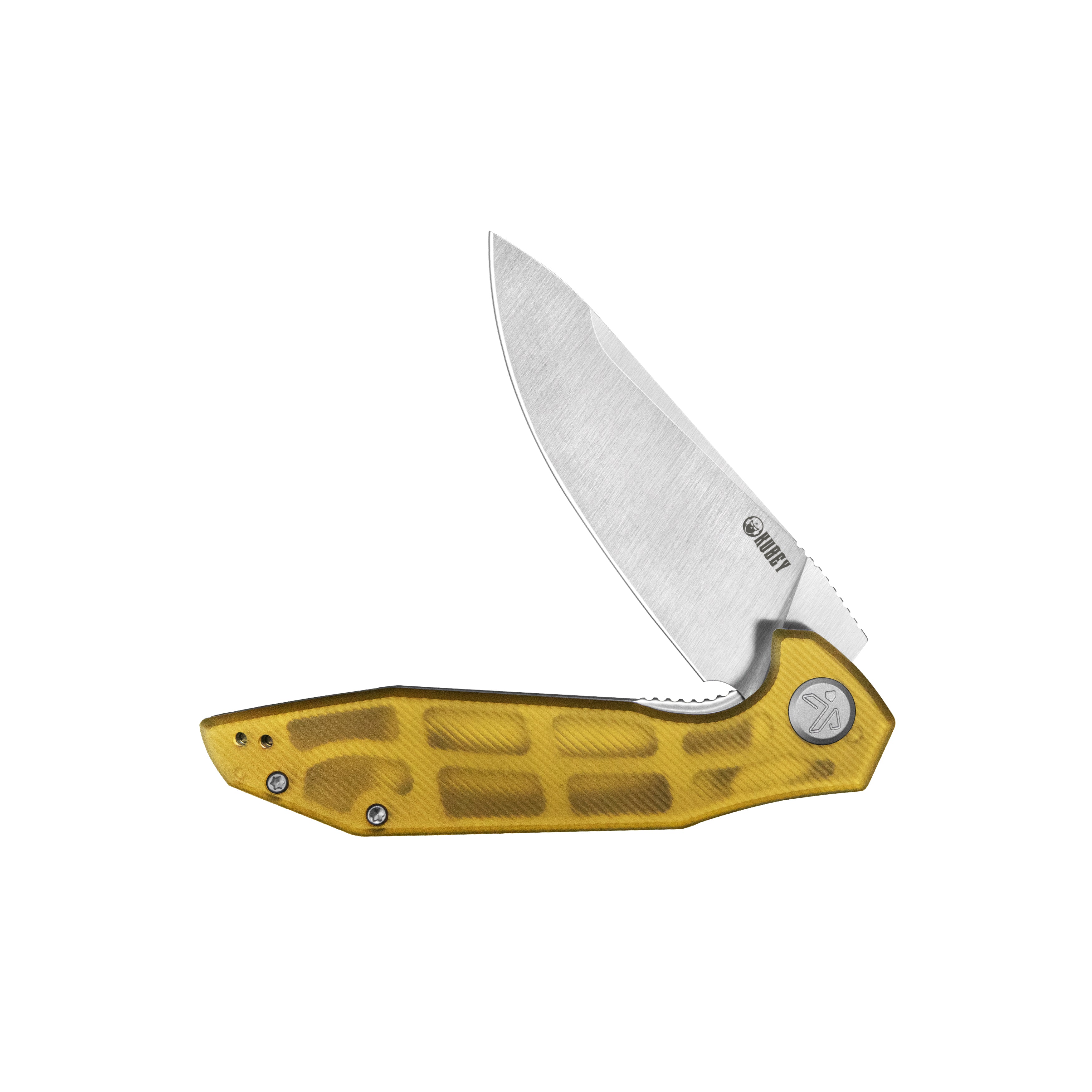 Kubey Nova Liner Lock Flipper Folding Pocket Knife Ultem Handle Satin 14C28N KU117N