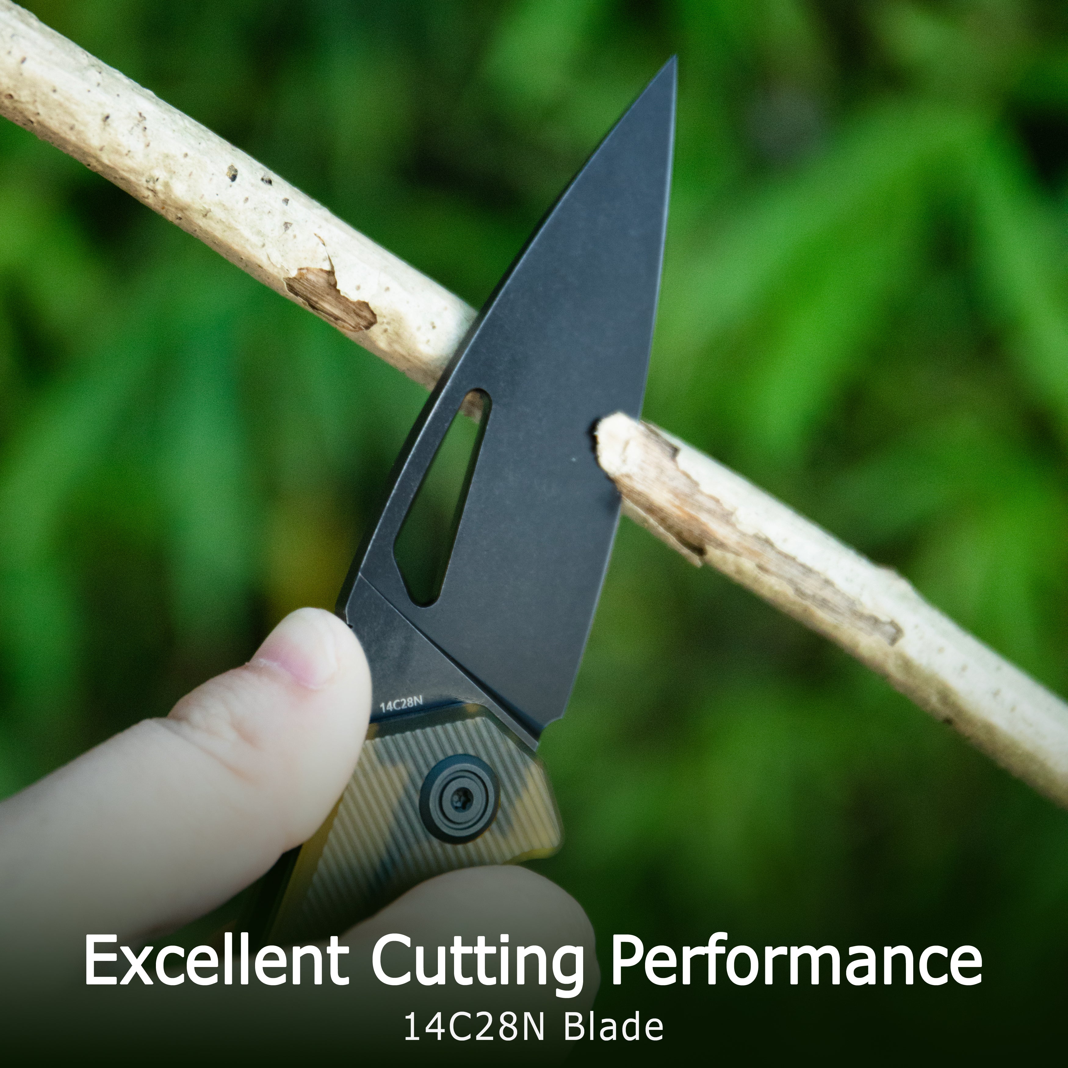 Kubey Coeus Liner Lock Thumb Open Folding Knife Blue G10 Handle EDC knives 3.11" Blackwash 14C28N KU122Y