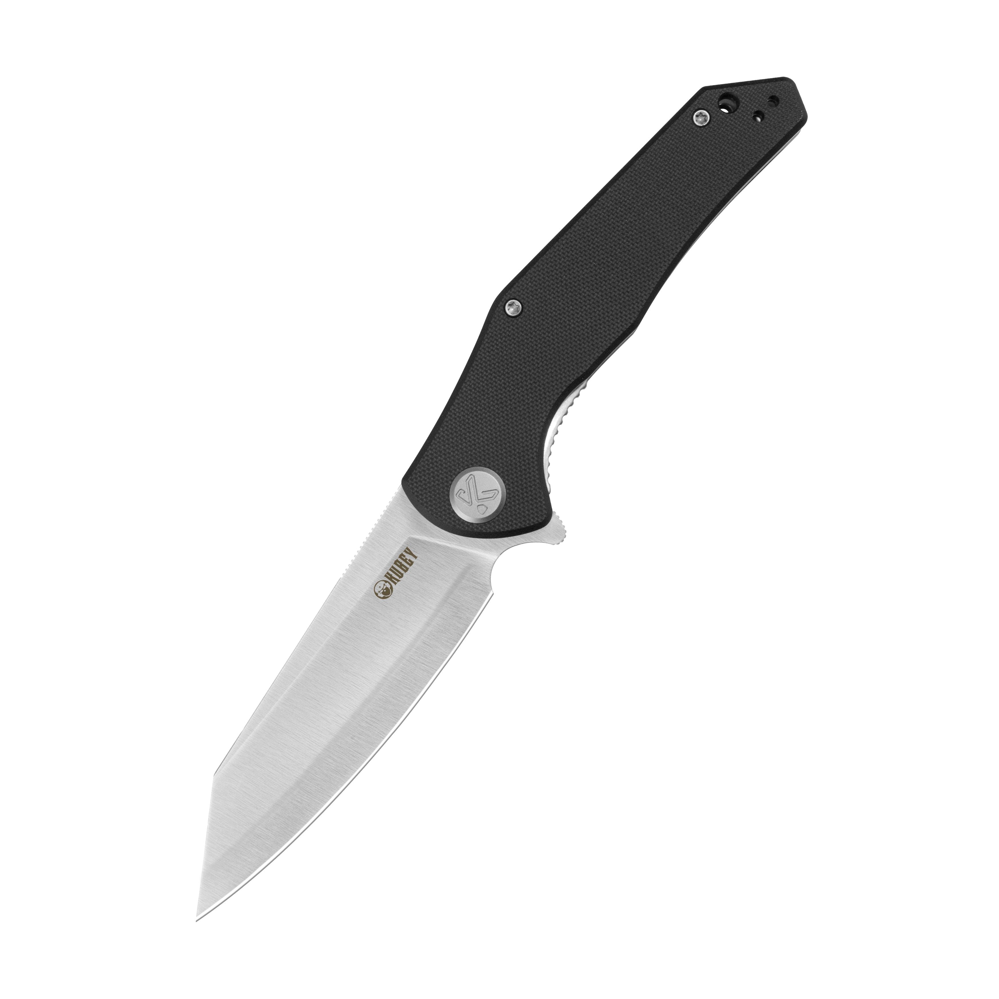 Kubey Flash Liner Lock Flipper Folding Knife Black G10 Handle 3.86" Beadblast San Mai M2 KU158O