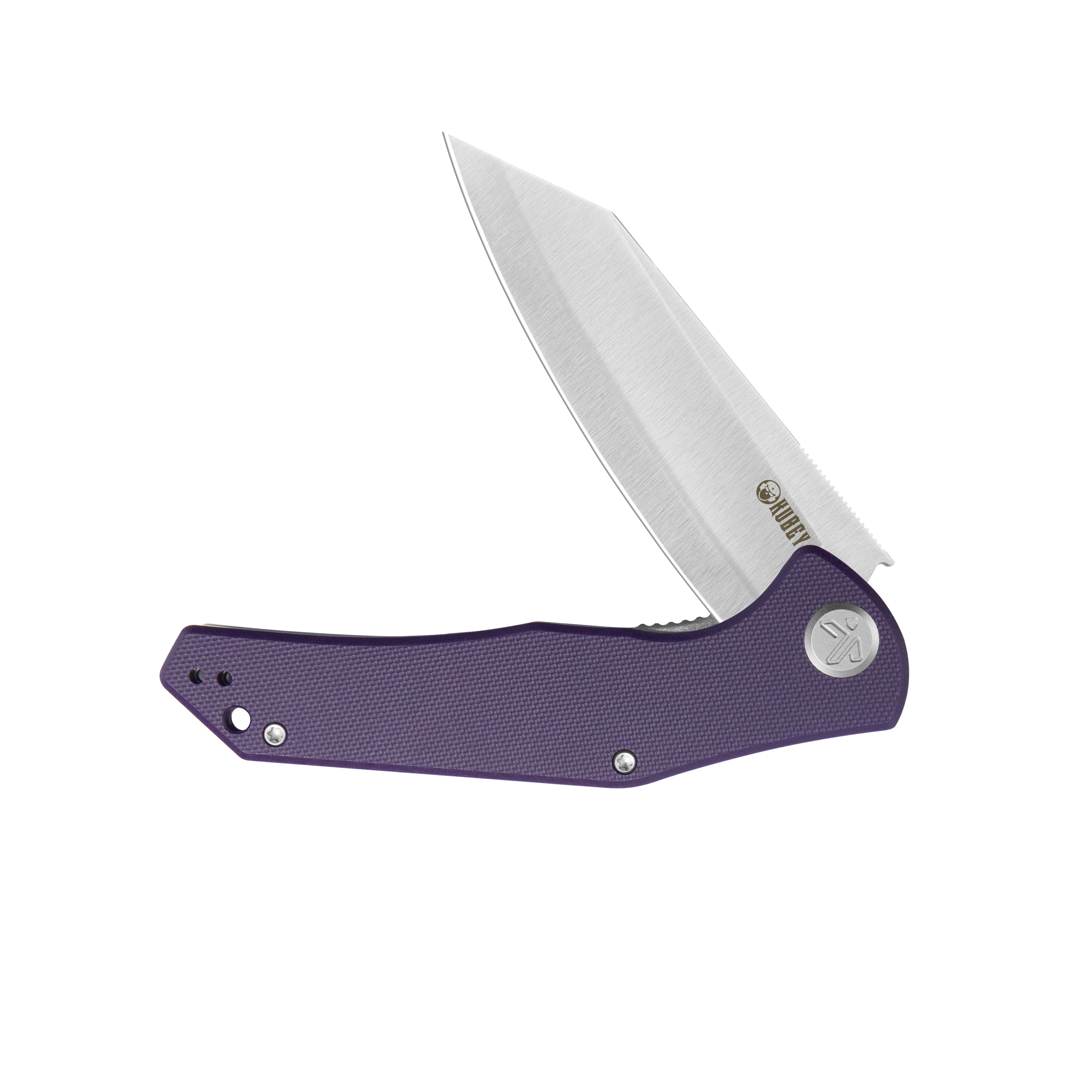 Kubey Flash Liner Lock Flipper Folding Knife Purple G10 Handle 3.86" Satin San Mai M2 KU158P