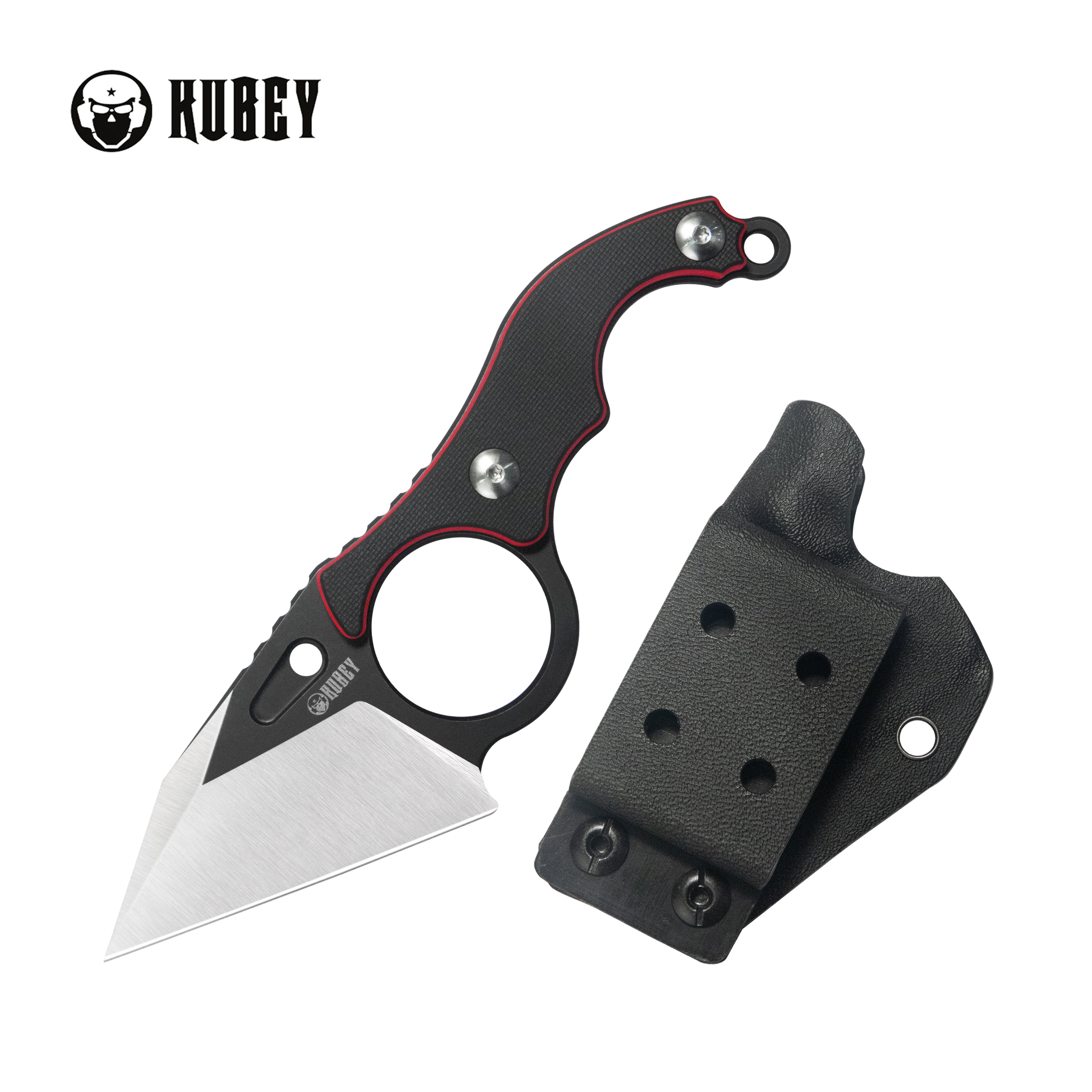 Hippocam EDC Fixed Blade Knife Black G10 Handle 2.3" Satin D2 KU166