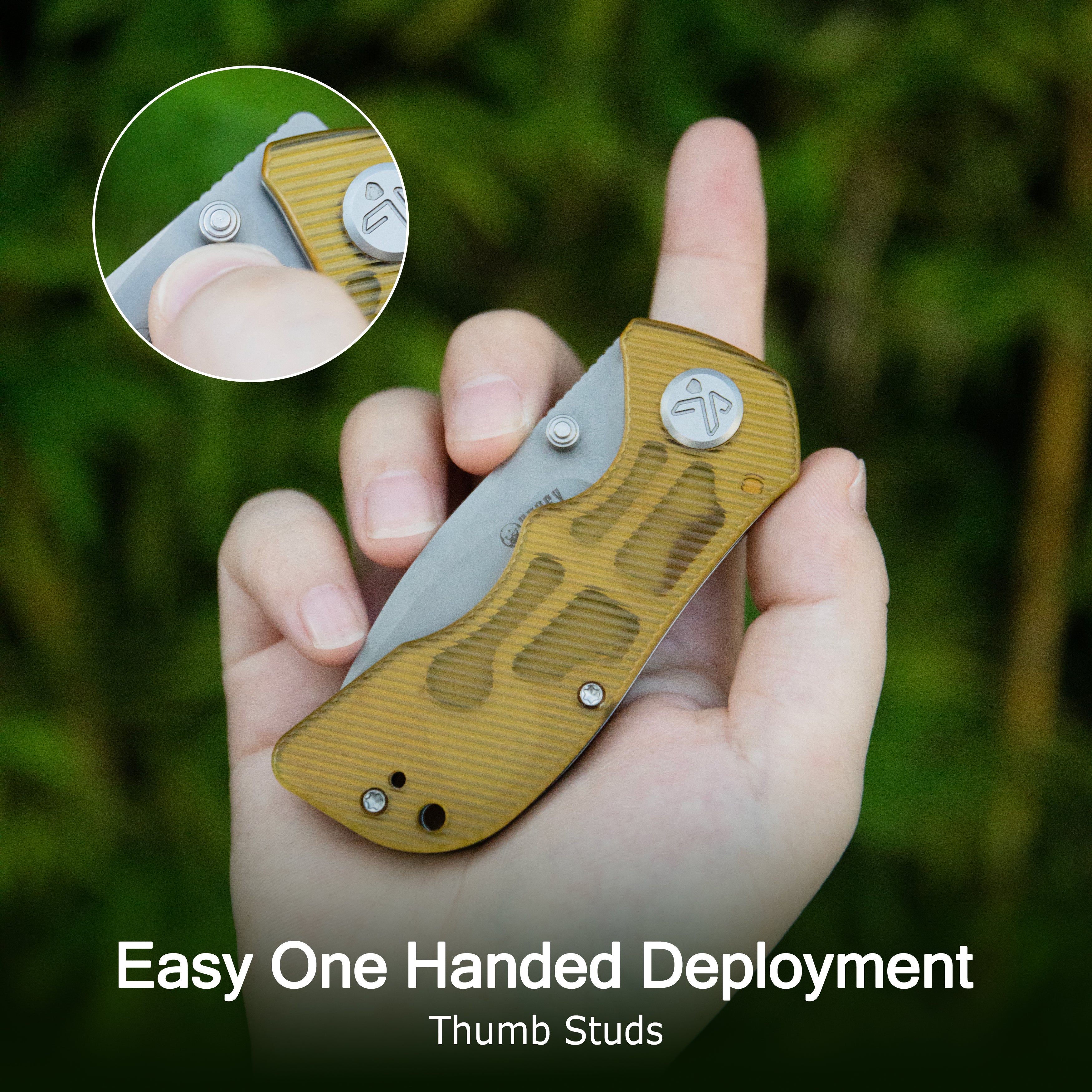 Kubey Karaji Liner Lock Dual Thumb Studs Open Folding Pocket Knife Blue G-10 Handle 2.56" Beadblast 14C28N KU180R