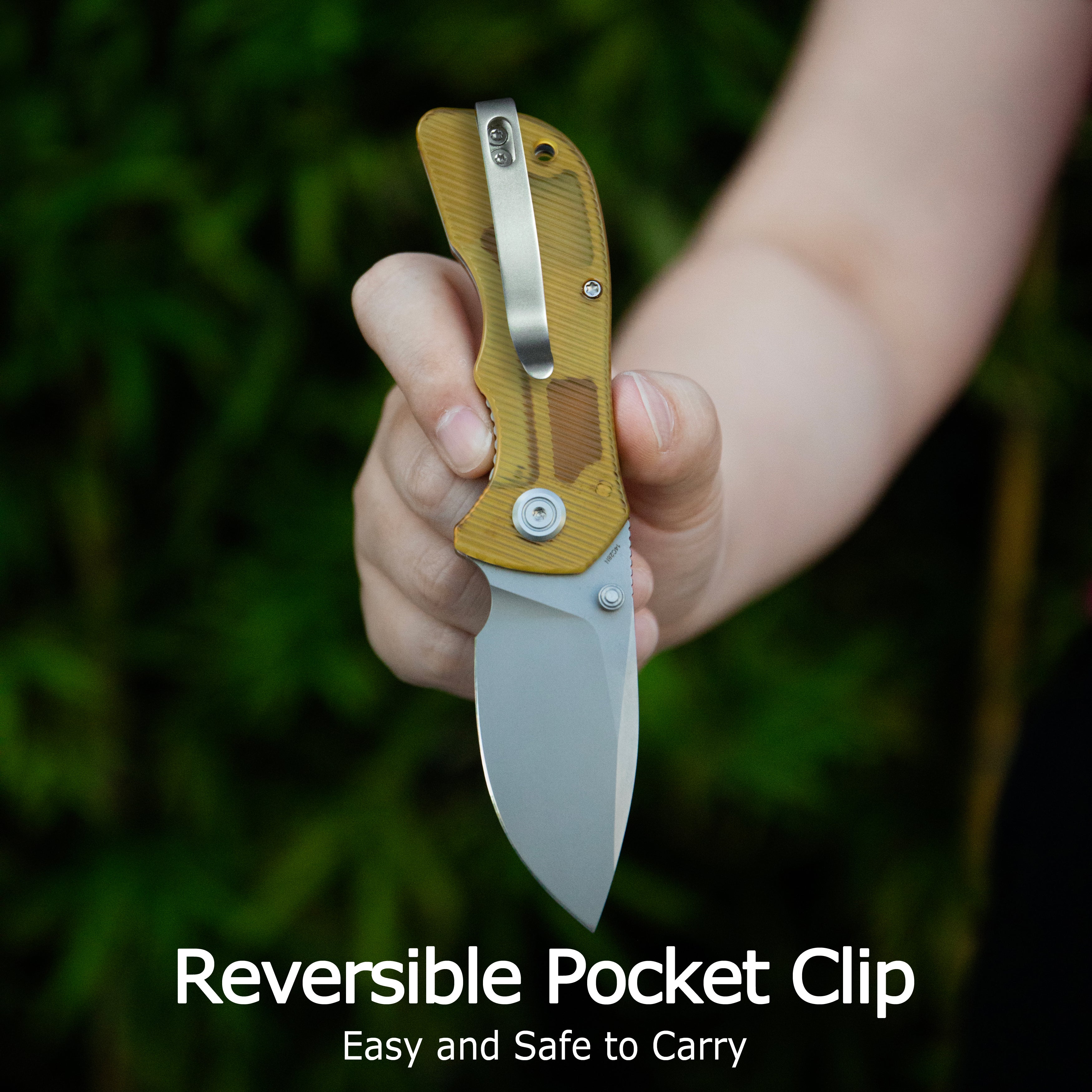 Kubey Karaji Liner Lock Dual Thumb Studs Open Folding Pocket Knife Blue G-10 Handle 2.56" Beadblast 14C28N KU180R