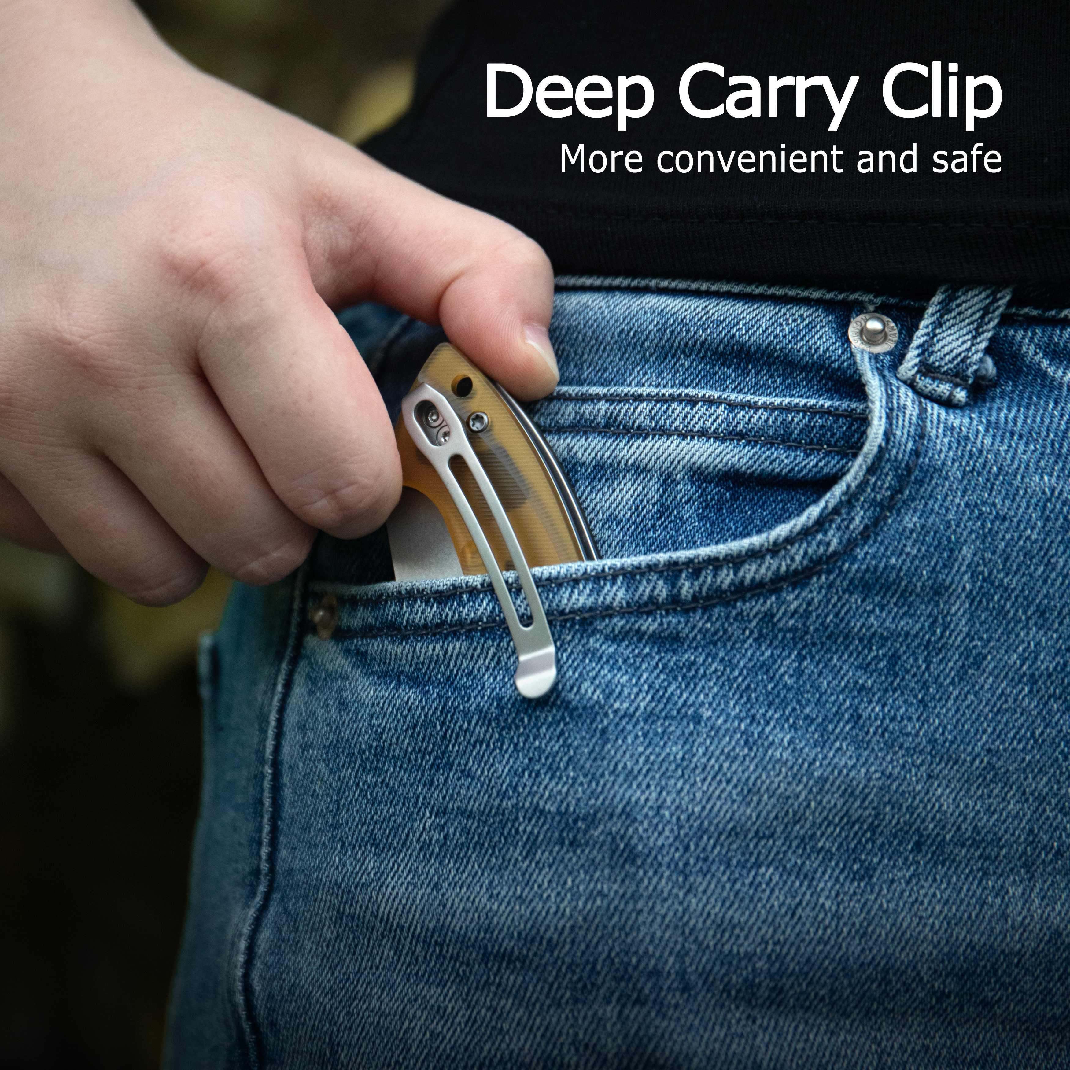 Kubey Anteater Liner Lock Folding Knife Ultem Handle 3.42" Sandblast 14C28N Blade KU212L