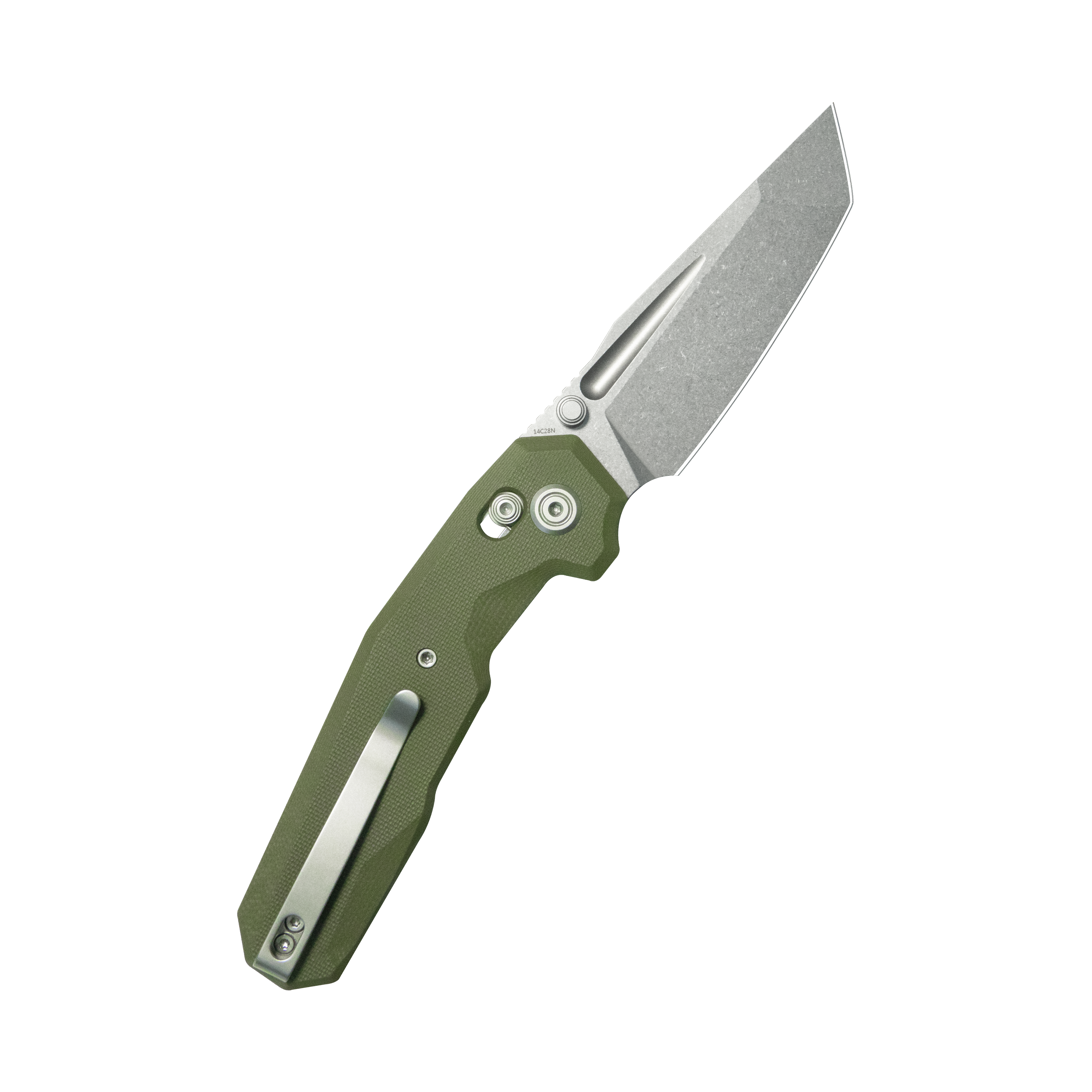 Kubey Carve Crossbar Lock Tactical Folding Knife Green G10 Handle 3.27'' Beadblast 14C28N Blade KU237B