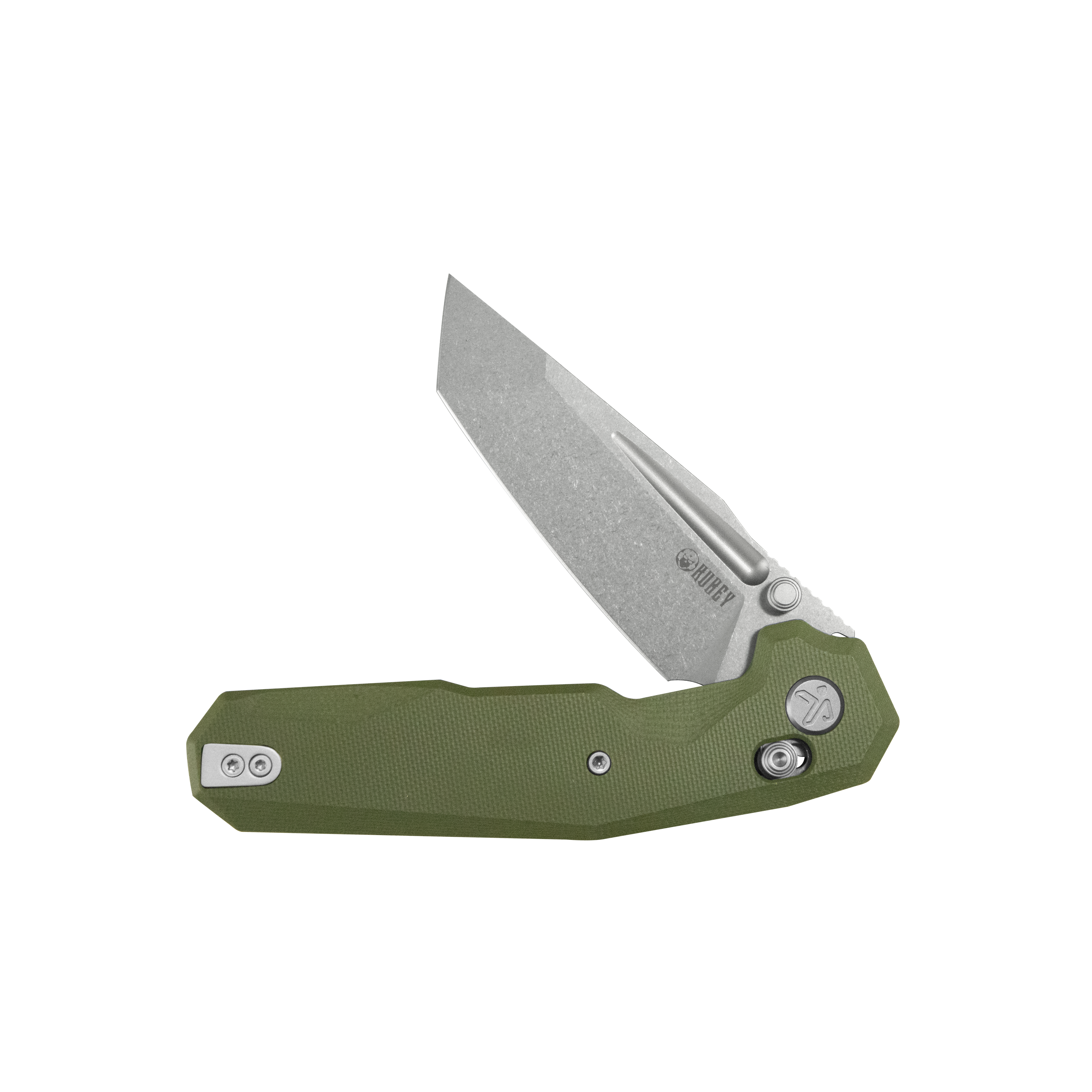 Kubey Carve Crossbar Lock Tactical Folding Knife Green G10 Handle 3.27'' Beadblast 14C28N Blade KU237B