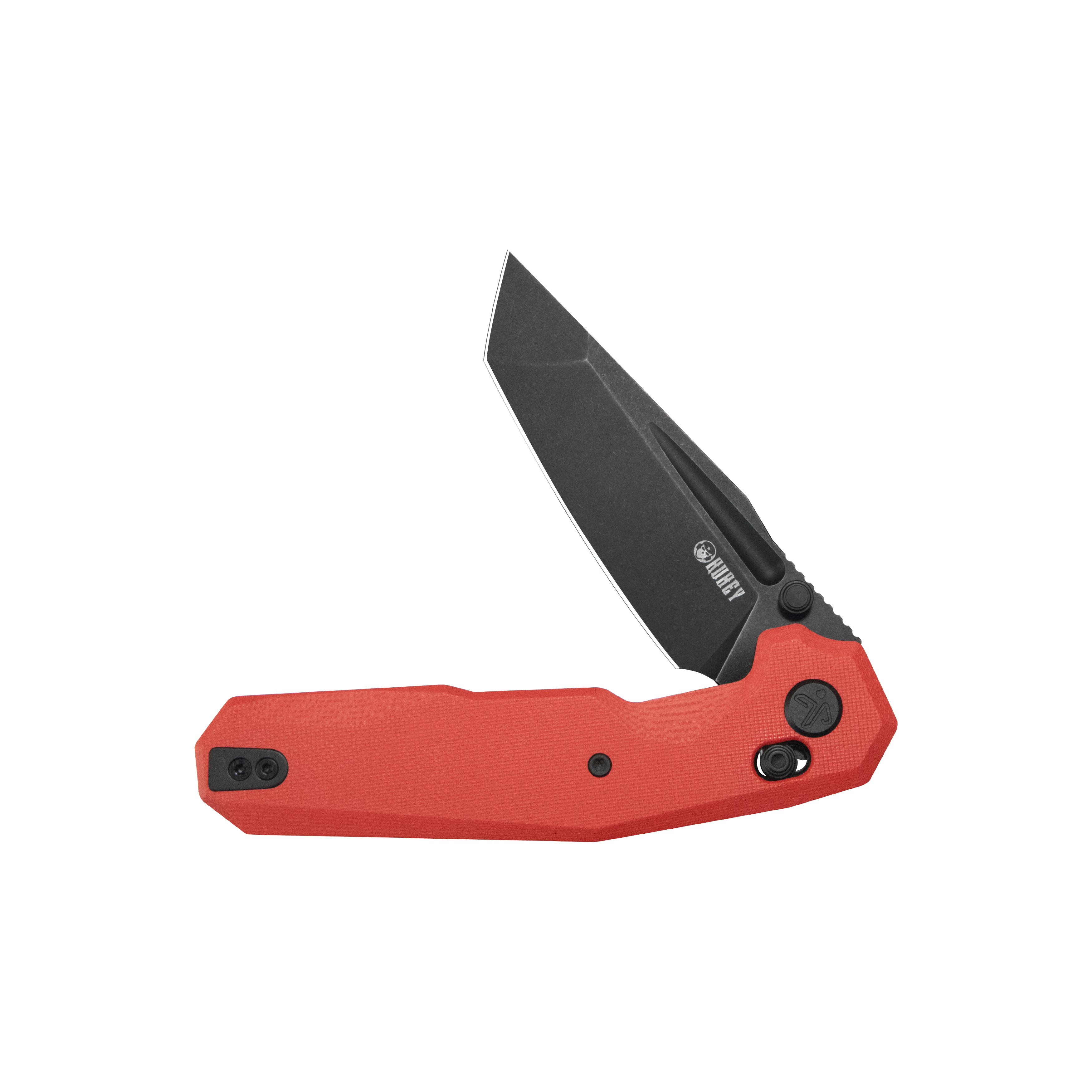 Kubey Carve Crossbar Lock Tactical Folding Knife Red G10 Handle 3.27'' Blackwash 14C28N Blade KU237D