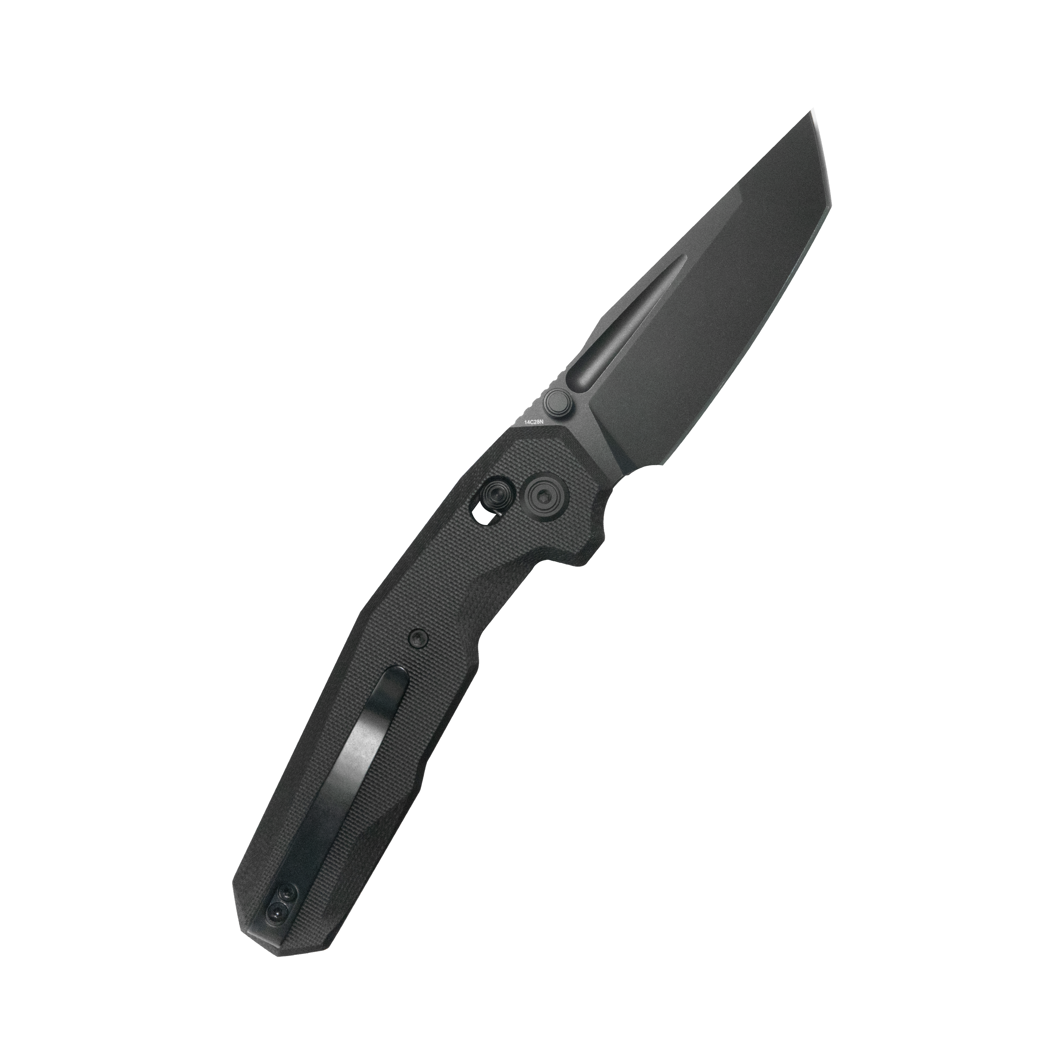 Kubey Carve Crossbar Lock Tactical Folding Knife Black G10 Handle 3.27'' Blackwash 14C28N Blade KU237E