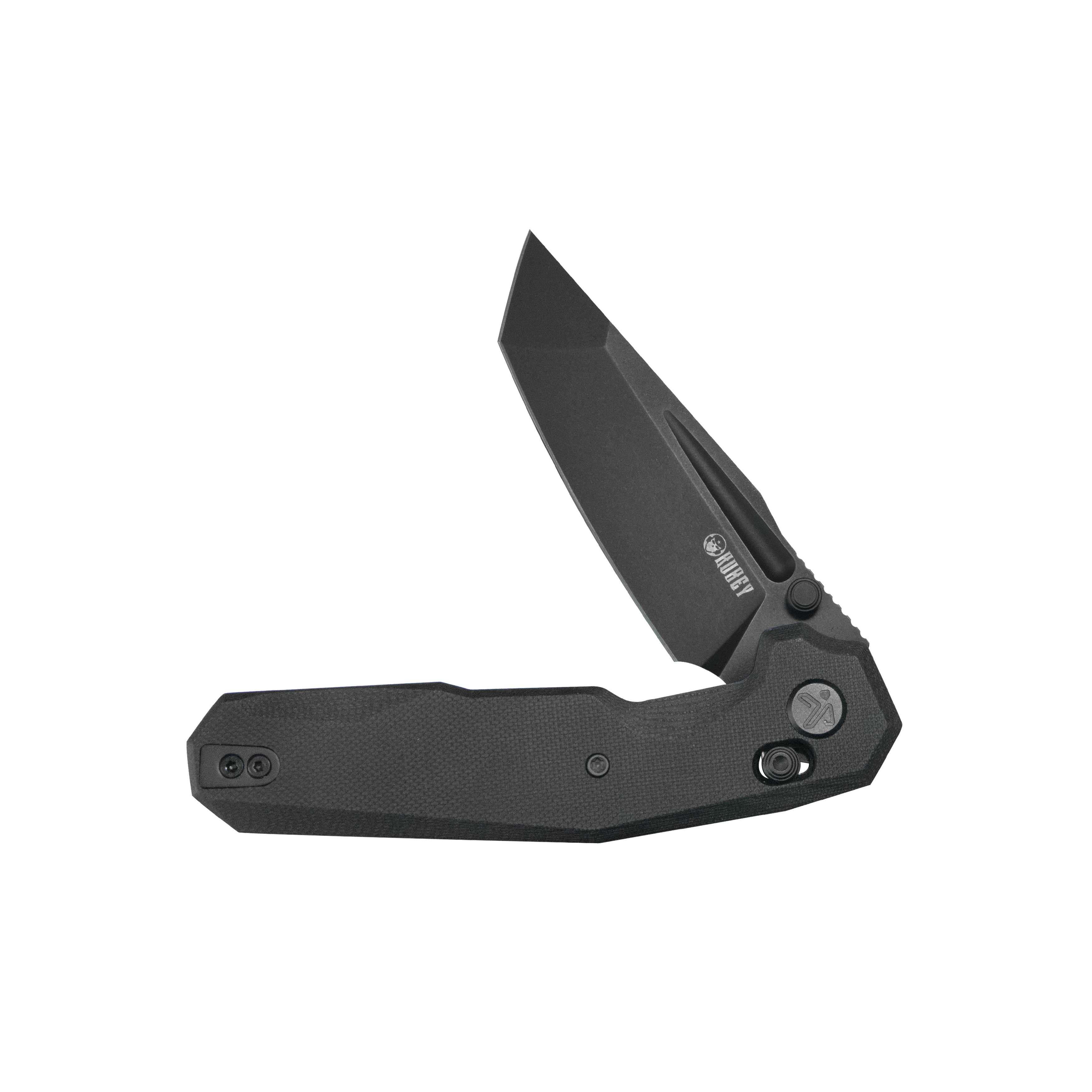 Kubey Carve Crossbar Lock Tactical Folding Knife Black G10 Handle 3.27'' Blackwash 14C28N Blade KU237E