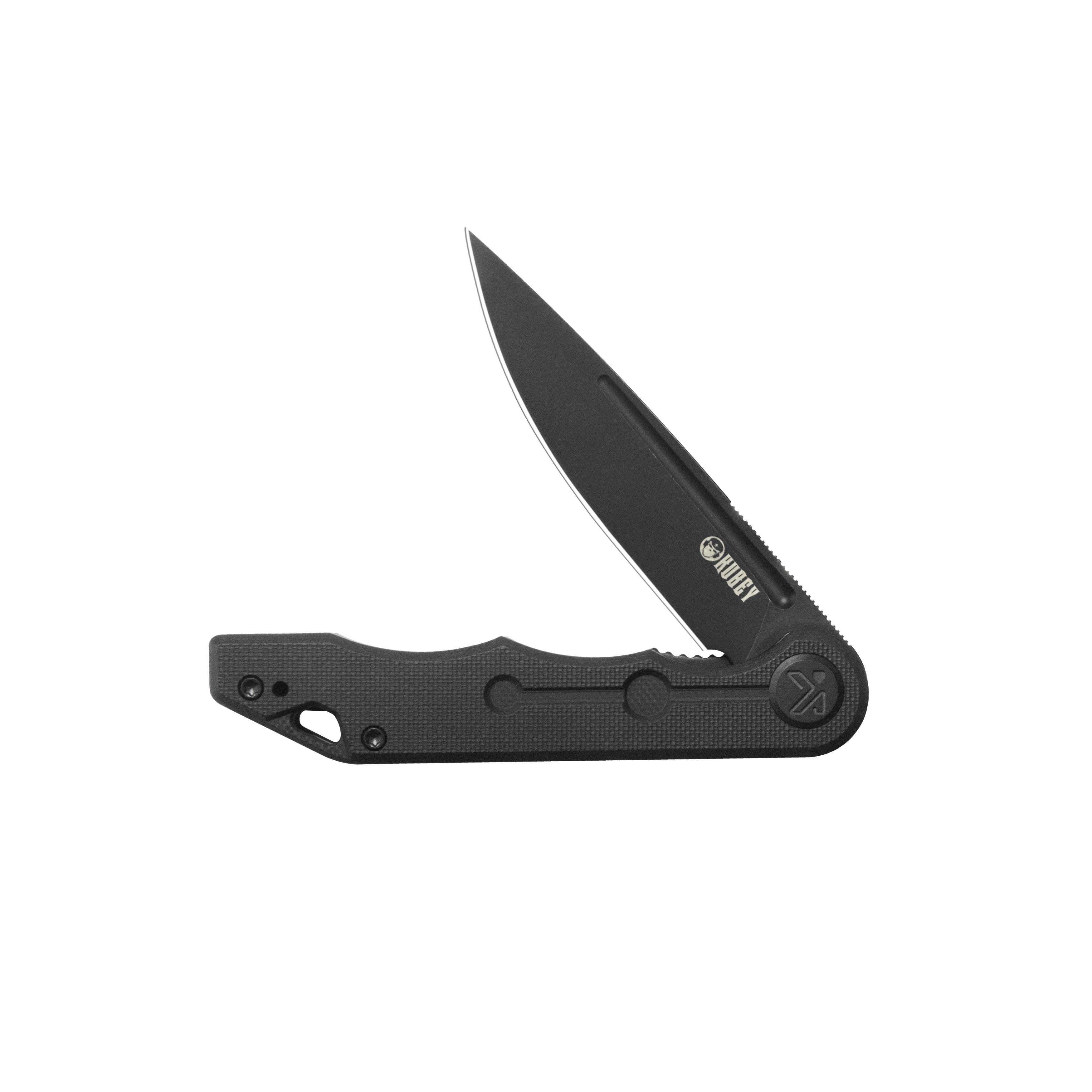 Mizo Liner Lock Flipper Folding Knife Black G10 Handle 3.15" Blackwash 14C28N KU312P