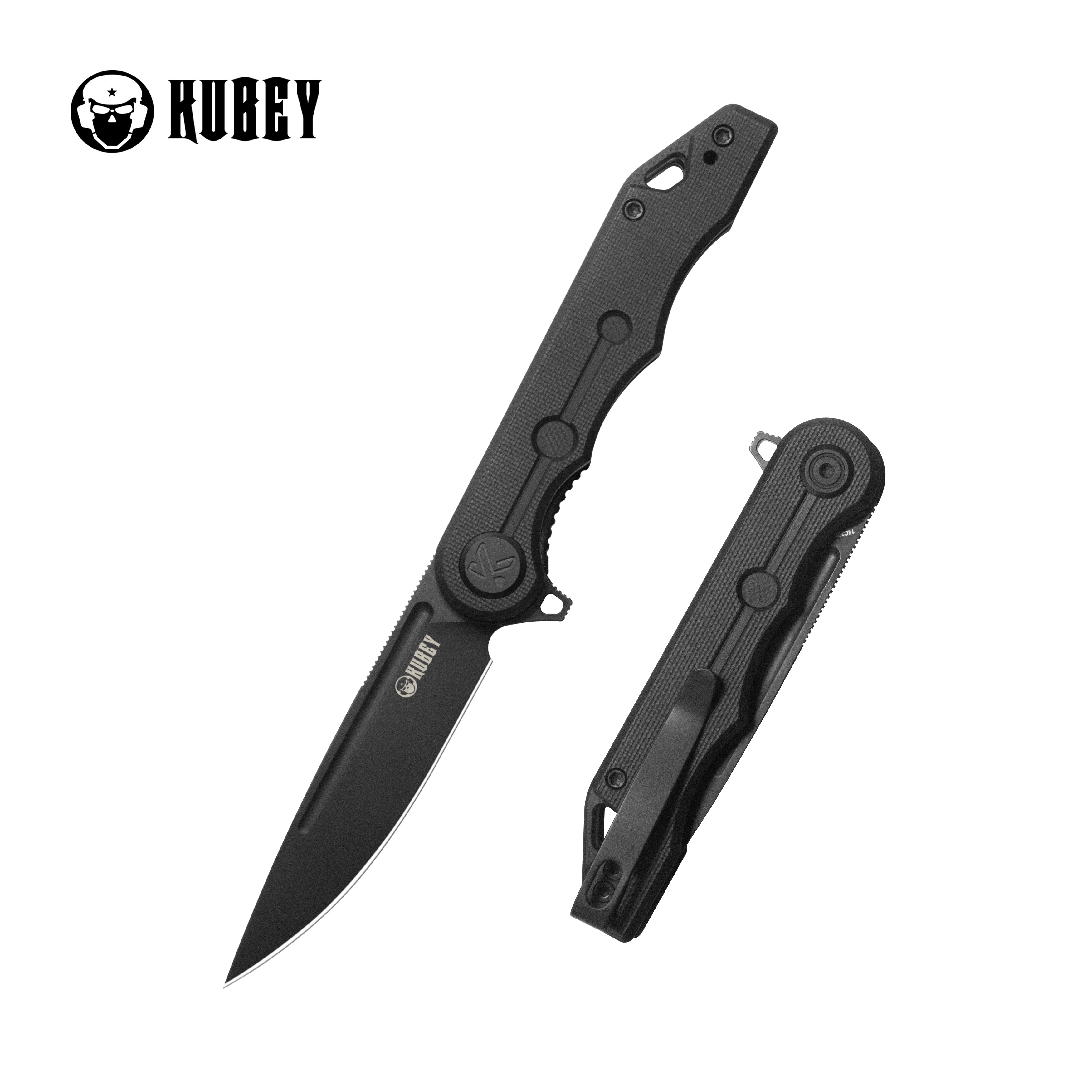 Mizo Liner Lock Flipper Folding Knife Black G10 Handle 3.15" Blackwash 14C28N KU312P