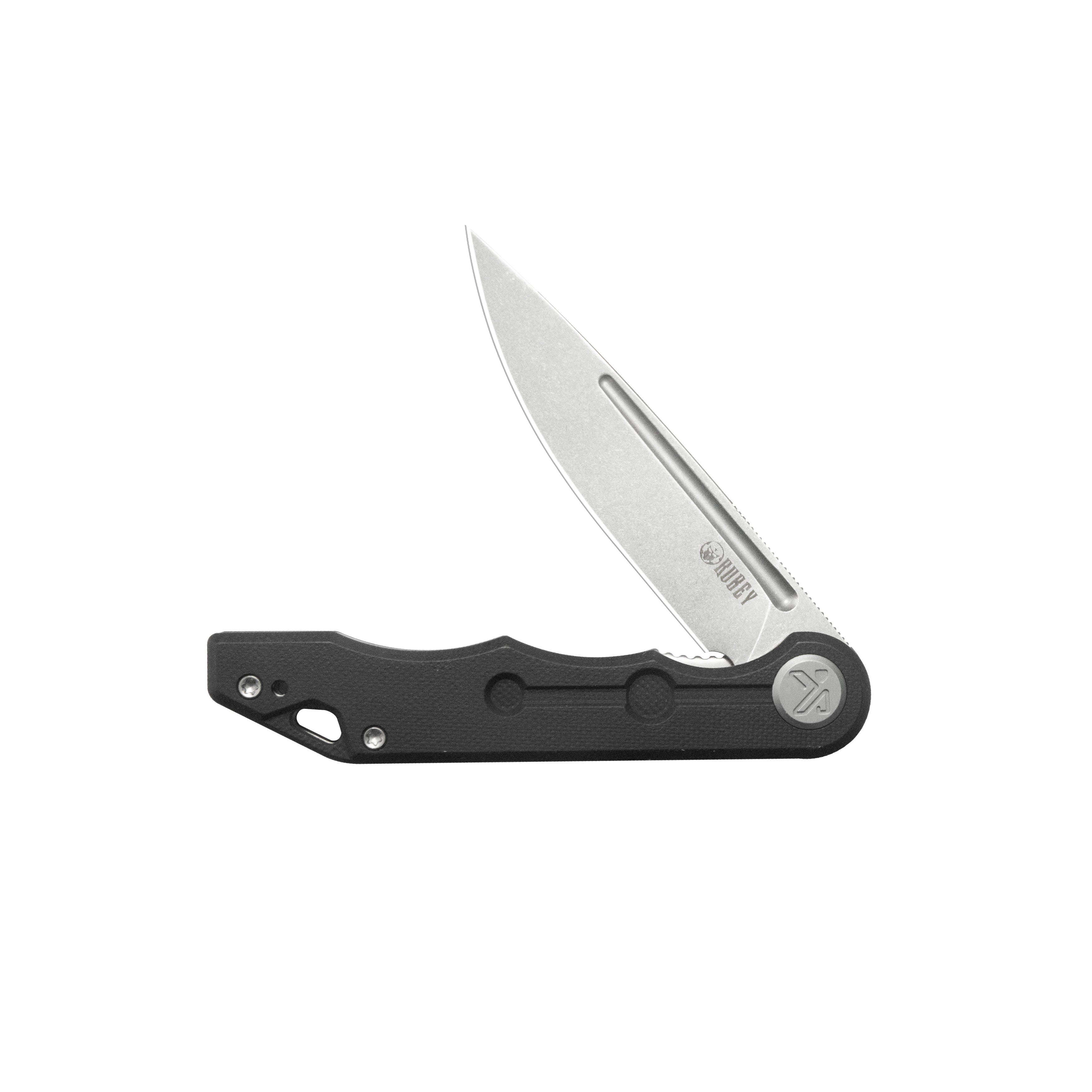Mizo Liner Lock Flipper Folding Knife Black G10 Handle 3.15" Beadblast 14C28N KU312R