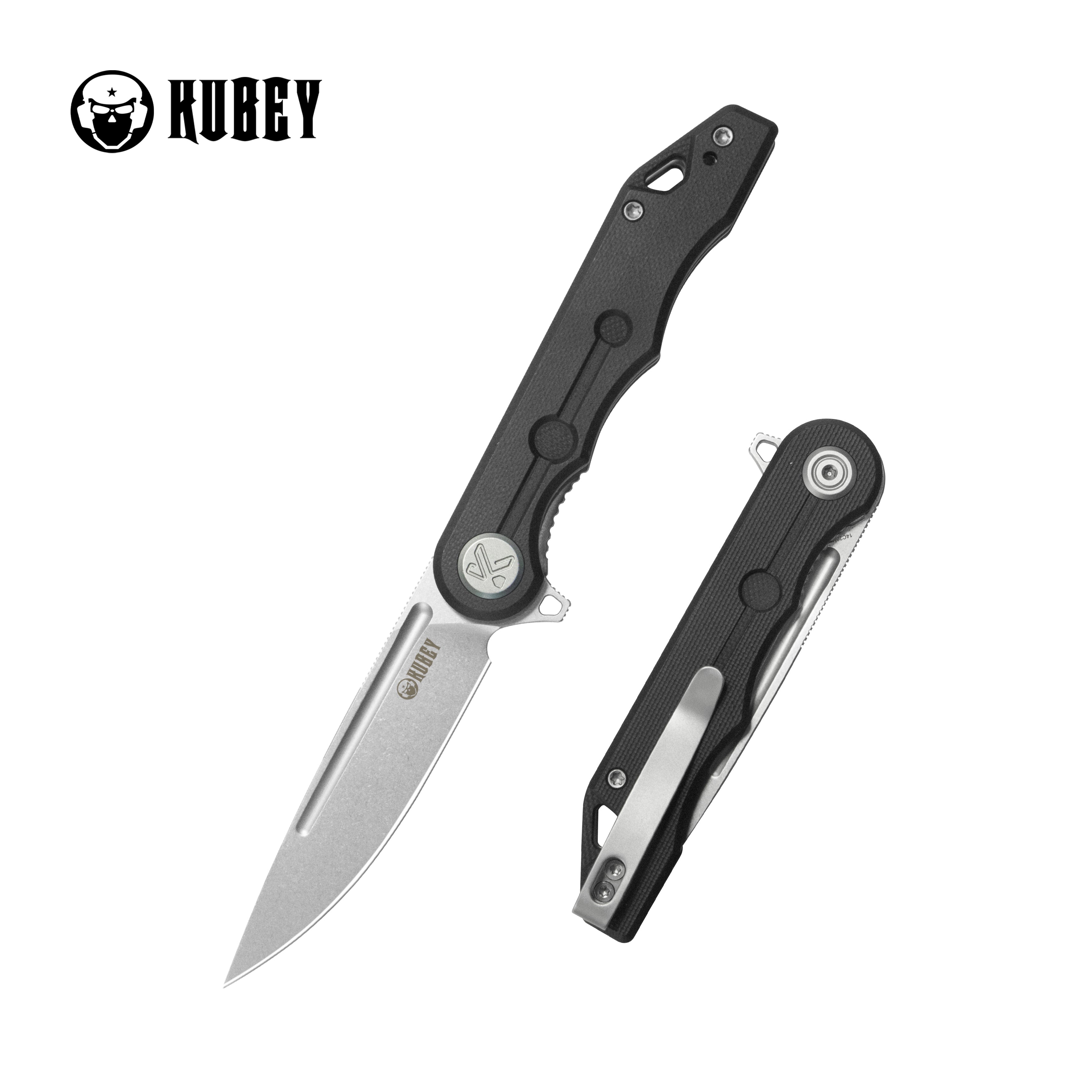 Mizo Liner Lock Flipper Folding Knife Black G10 Handle 3.15" Beadblast 14C28N KU312R