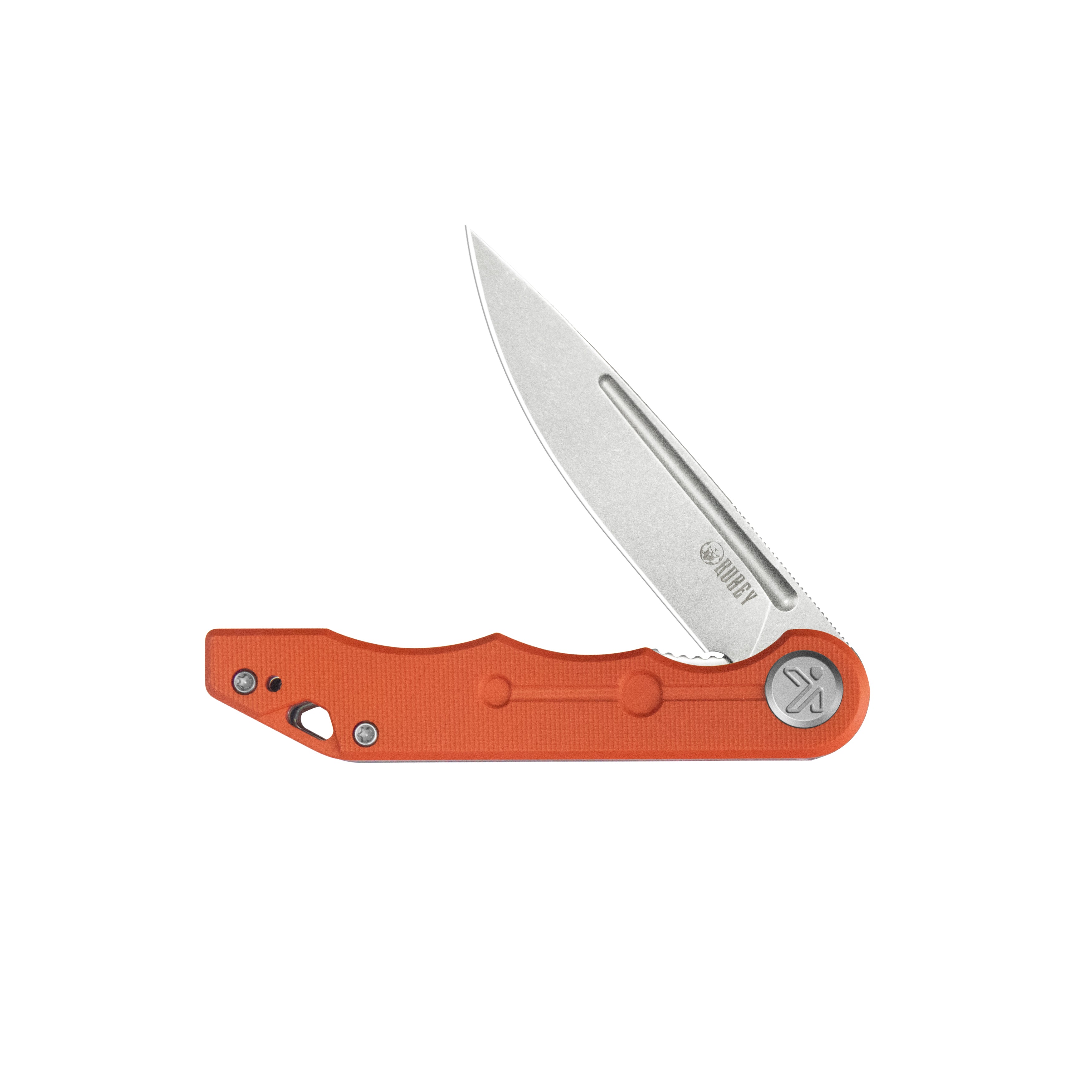 Mizo Liner Lock Flipper Folding Knife Orange G10 Handle 3.15" Beadblast 14C28N KU312U
