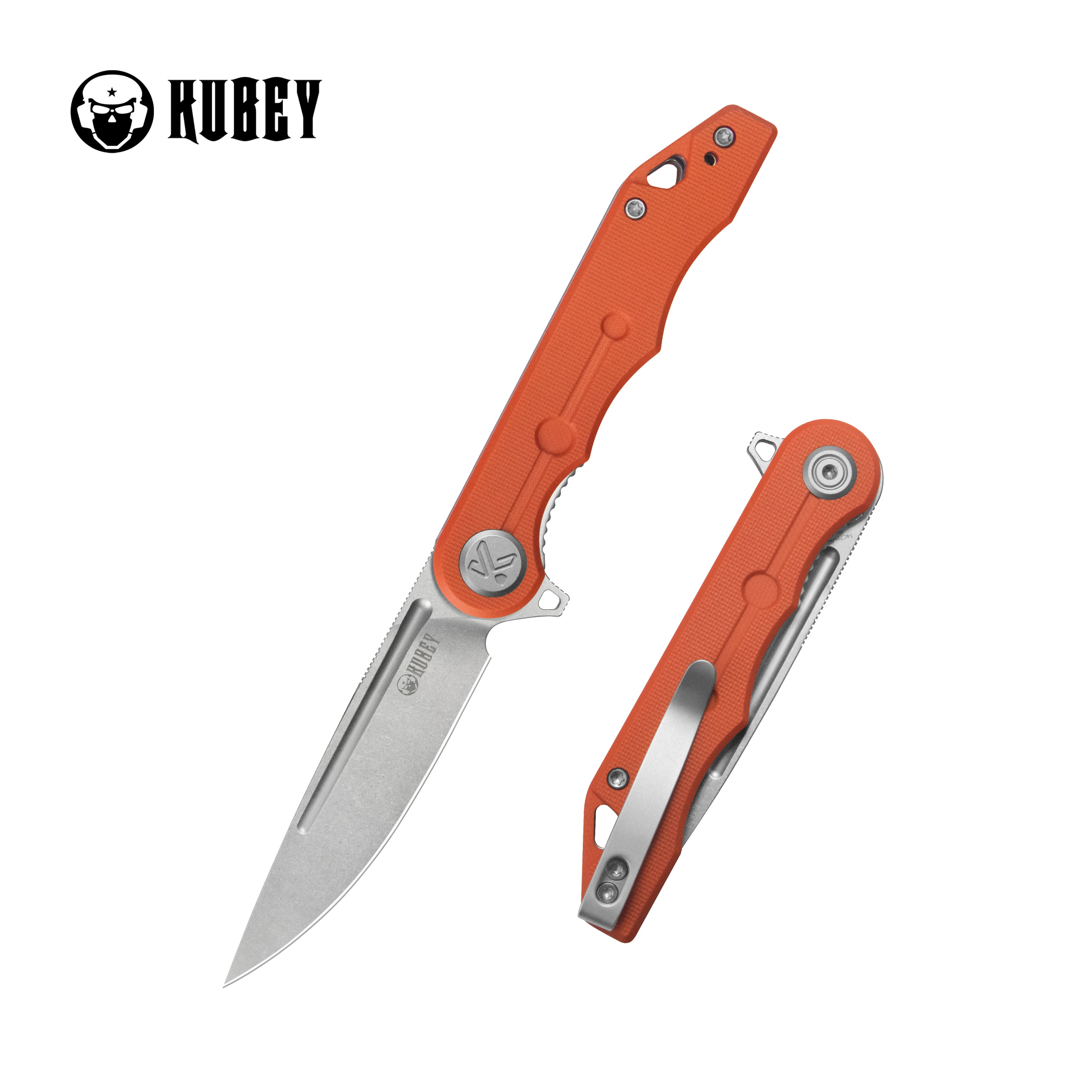 Mizo Liner Lock Flipper Folding Knife Orange G10 Handle 3.15" Beadblast 14C28N KU312U