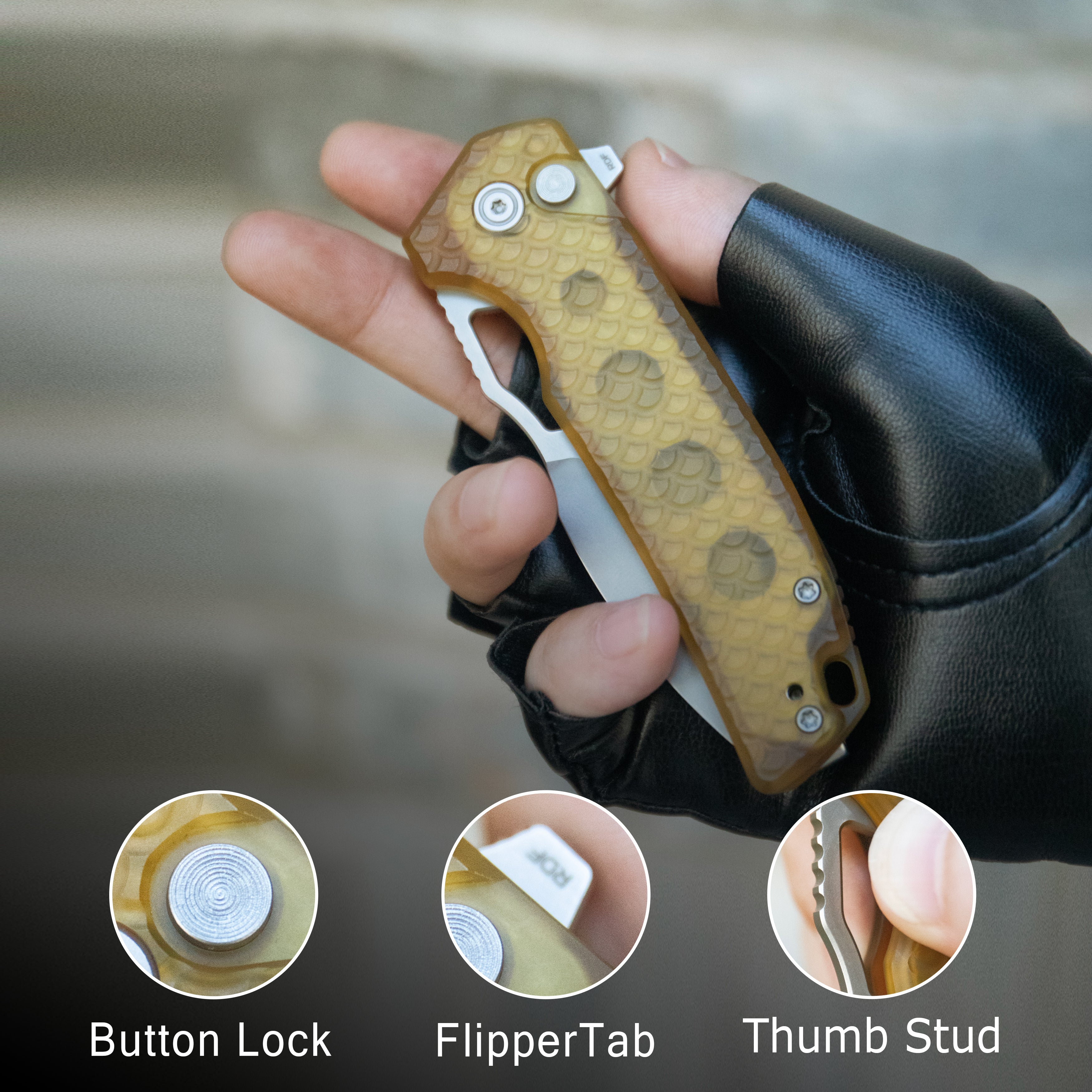 Kubey RDF Pocket Folding Knife Black G-10 Handle 3.11" Beadblast 14C28N Blade Knife KU316N