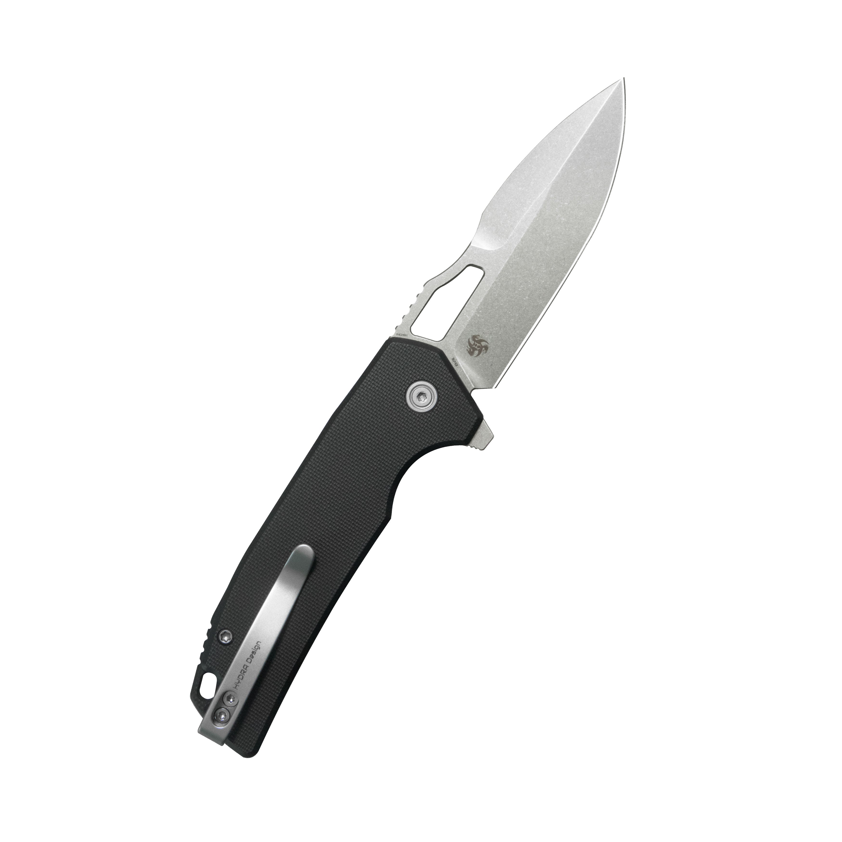 Kubey RDF Pocket Folding Knife Black G-10 Handle 3.11" Beadblast 14C28N Blade Knife KU316N