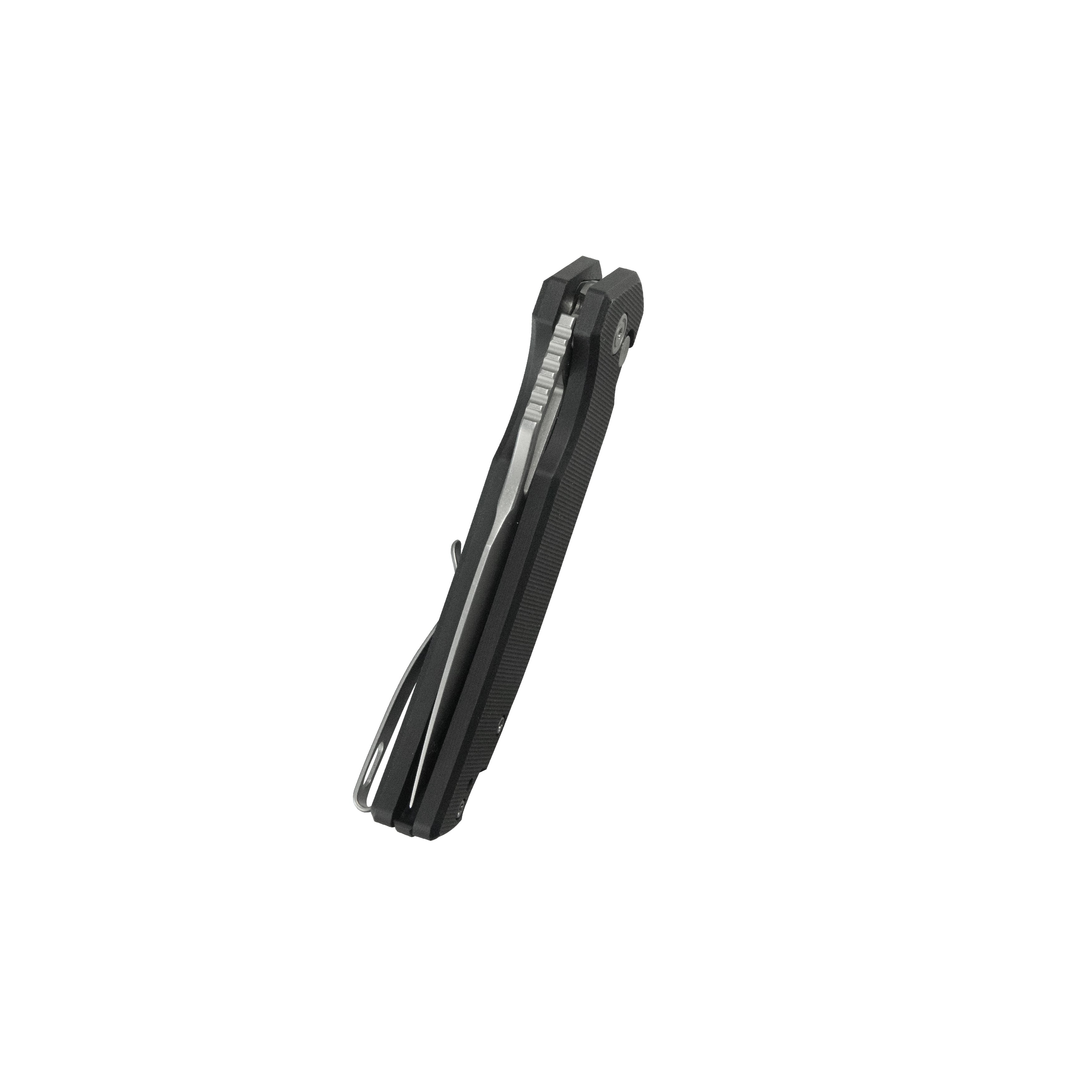 Kubey RDF Pocket Folding Knife Black G-10 Handle 3.11" Beadblast 14C28N Blade Knife KU316N