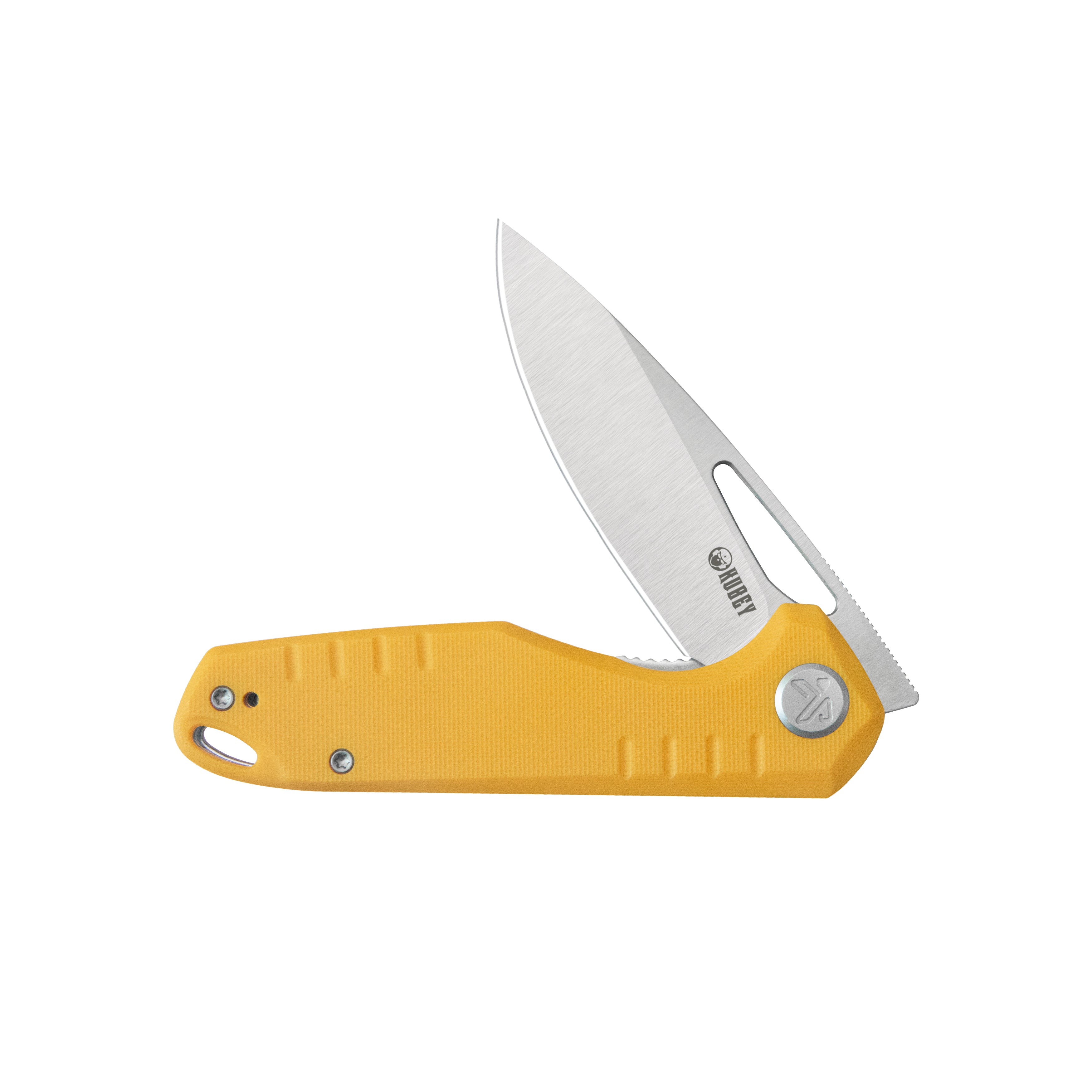 Doris Liner Lock Front Flipper Folding Knife Yellow G10 Handle 3.27" Satin Finish 14C28N KU324J