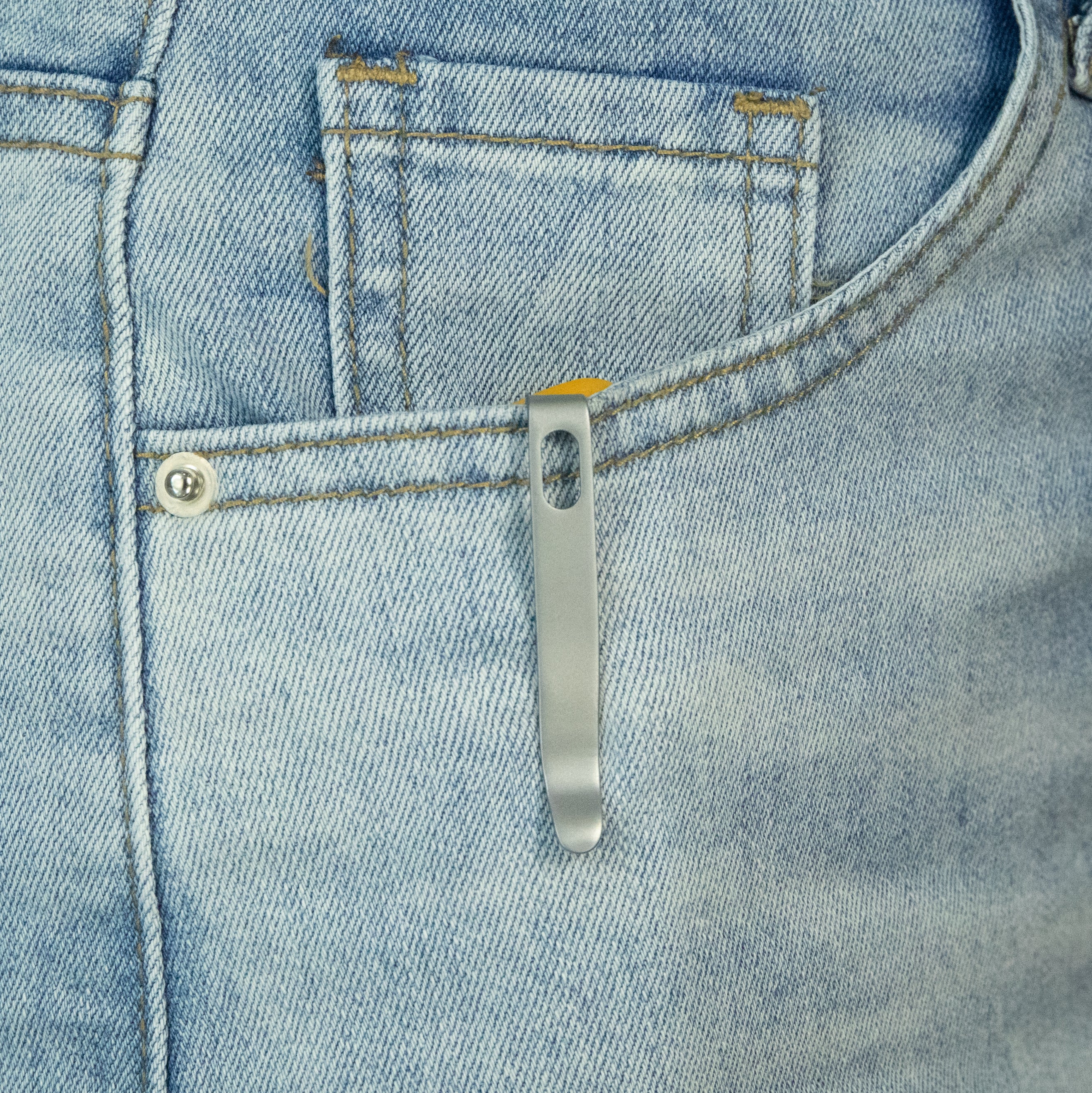 Doris Liner Lock Front Flipper Folding Knife Yellow G10 Handle 3.27" Satin Finish 14C28N KU324J