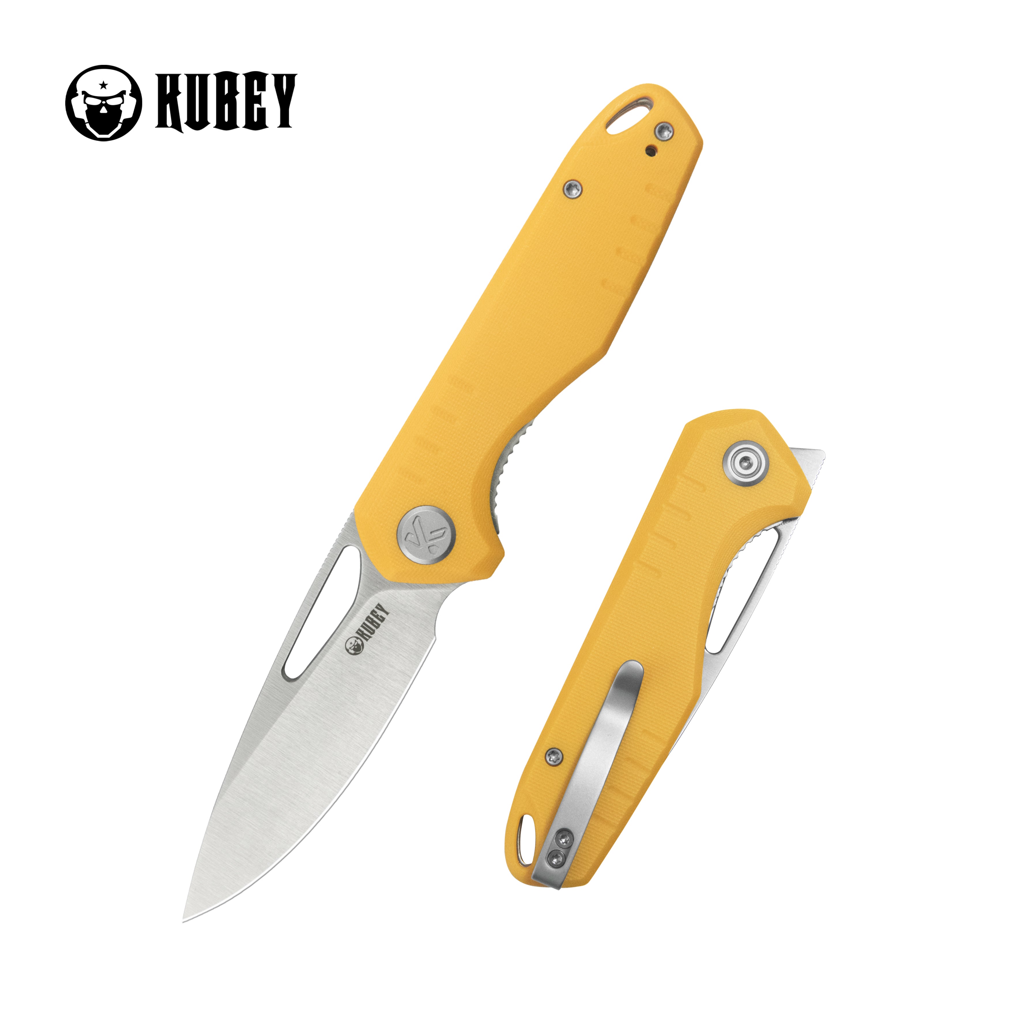 Doris Liner Lock Front Flipper Folding Knife Yellow G10 Handle 3.27" Satin Finish 14C28N KU324J