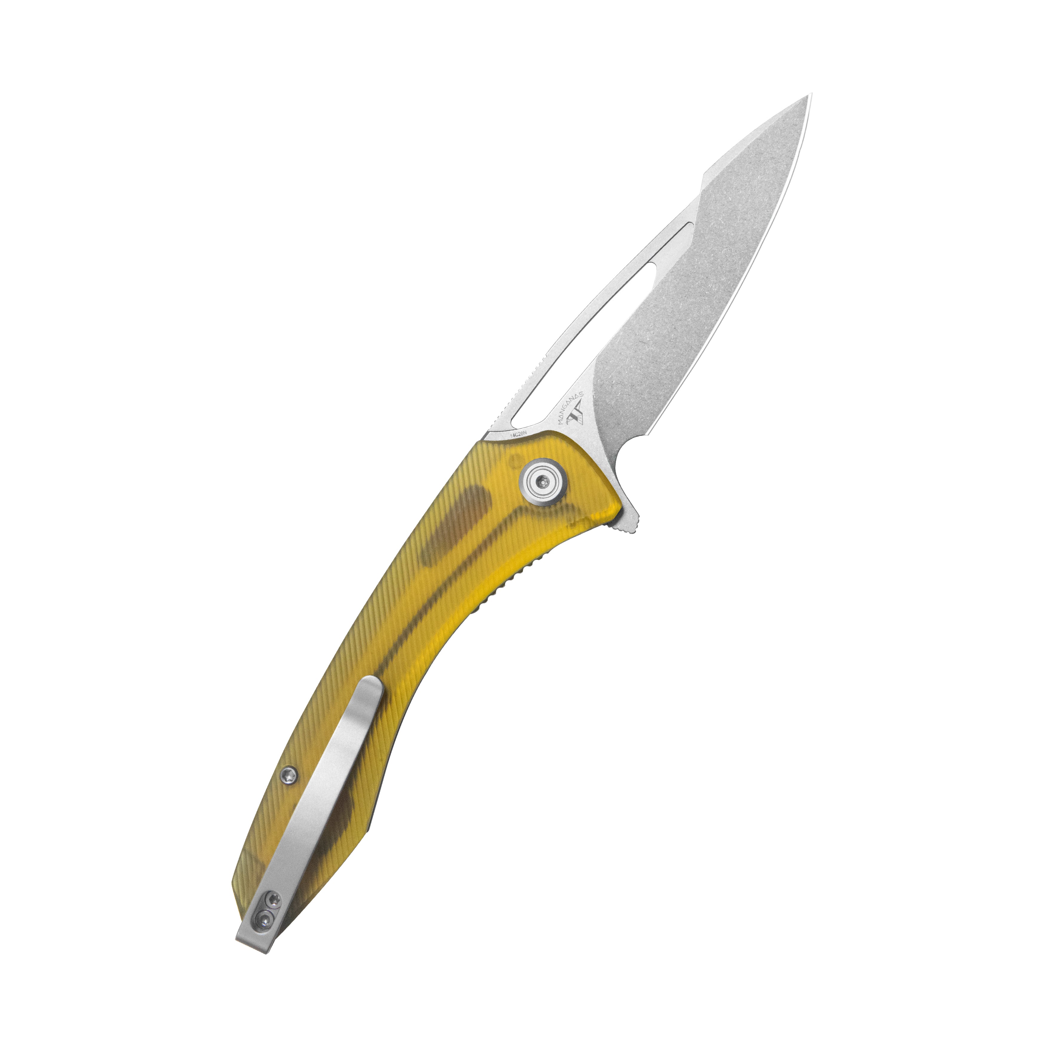 Merced Folding Knife 3.46" Beadblasted 14c28n Blade With Durable Ultem G10 Handle Reliable Tactical Pocket Knife KU345M