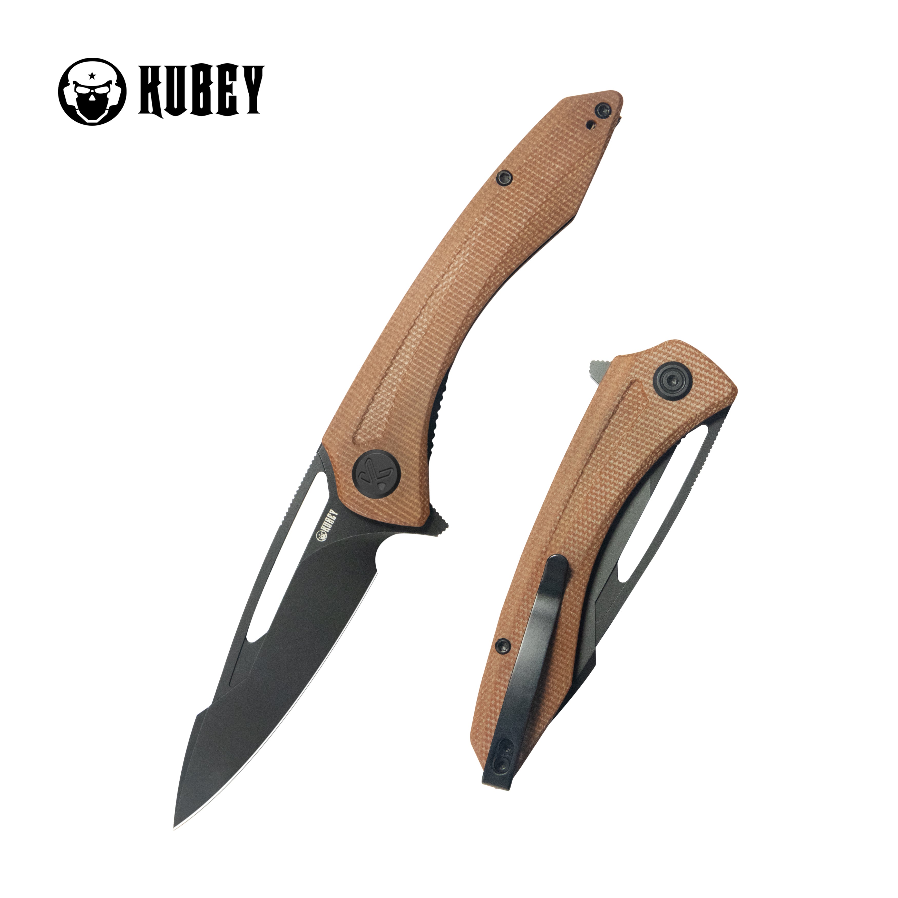 Merced Folding Knife 3.46" Blackwash 14c28n Blade With Durable Tan Micarta Handle Reliable Tactical Pocket Knife KU345O