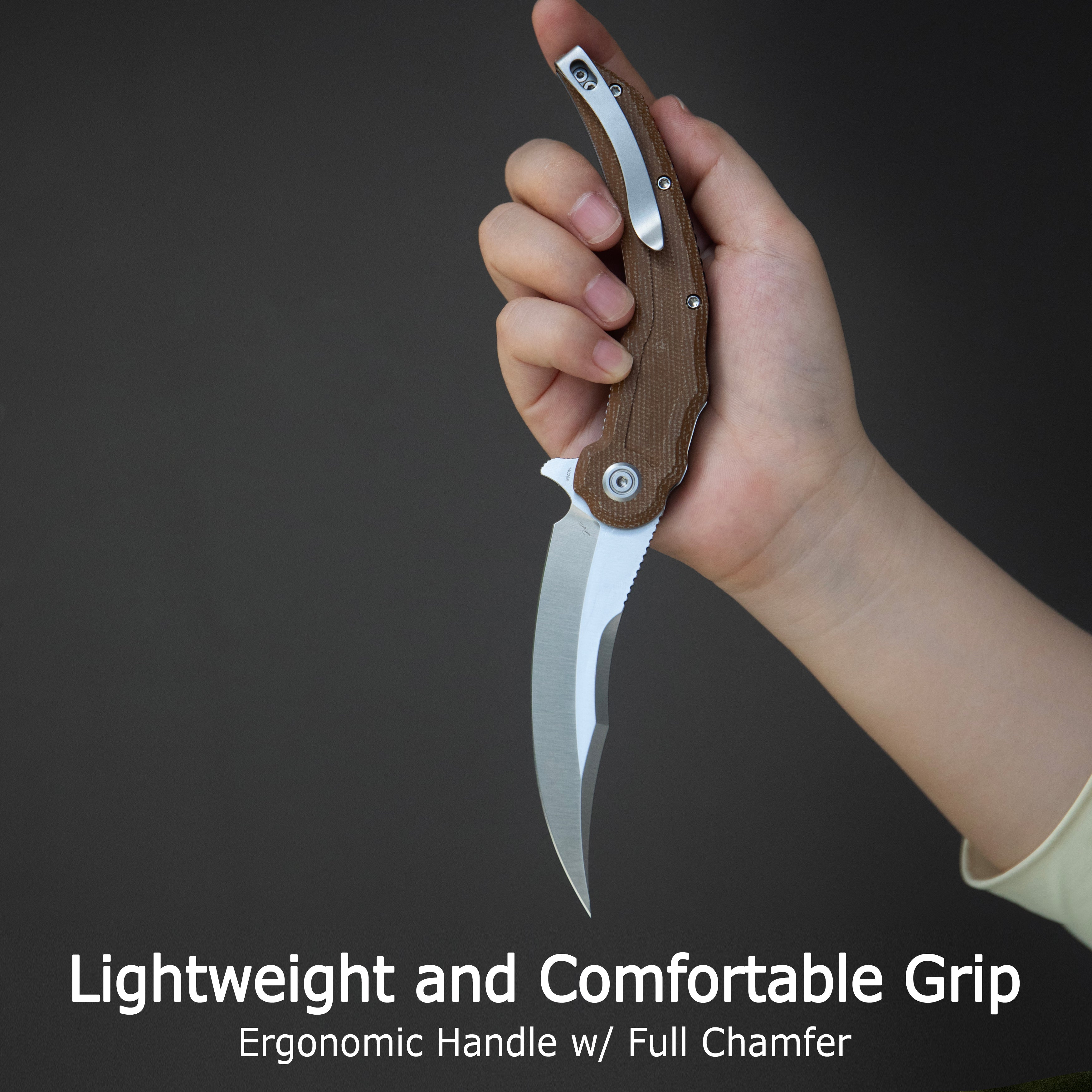 Kubey Crest Liner Lock Pikal Folding Knife Black G10 Handle 3.78" Satin 14C28N KU346A