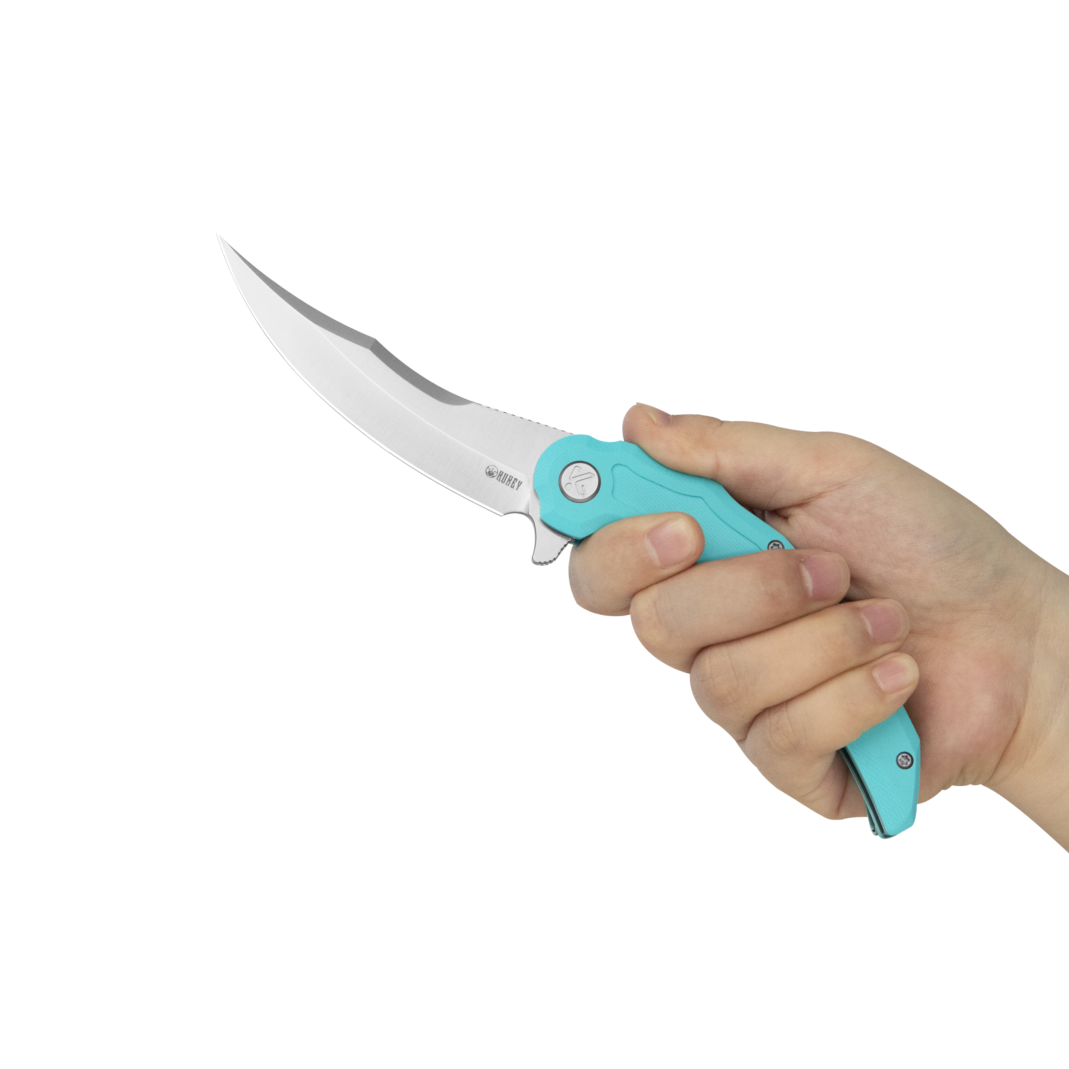 Kubey Crest Liner Lock Pikal Folding Knife Tiffany Blue G10 Handle 3.78" Satin 14C28N KU346B