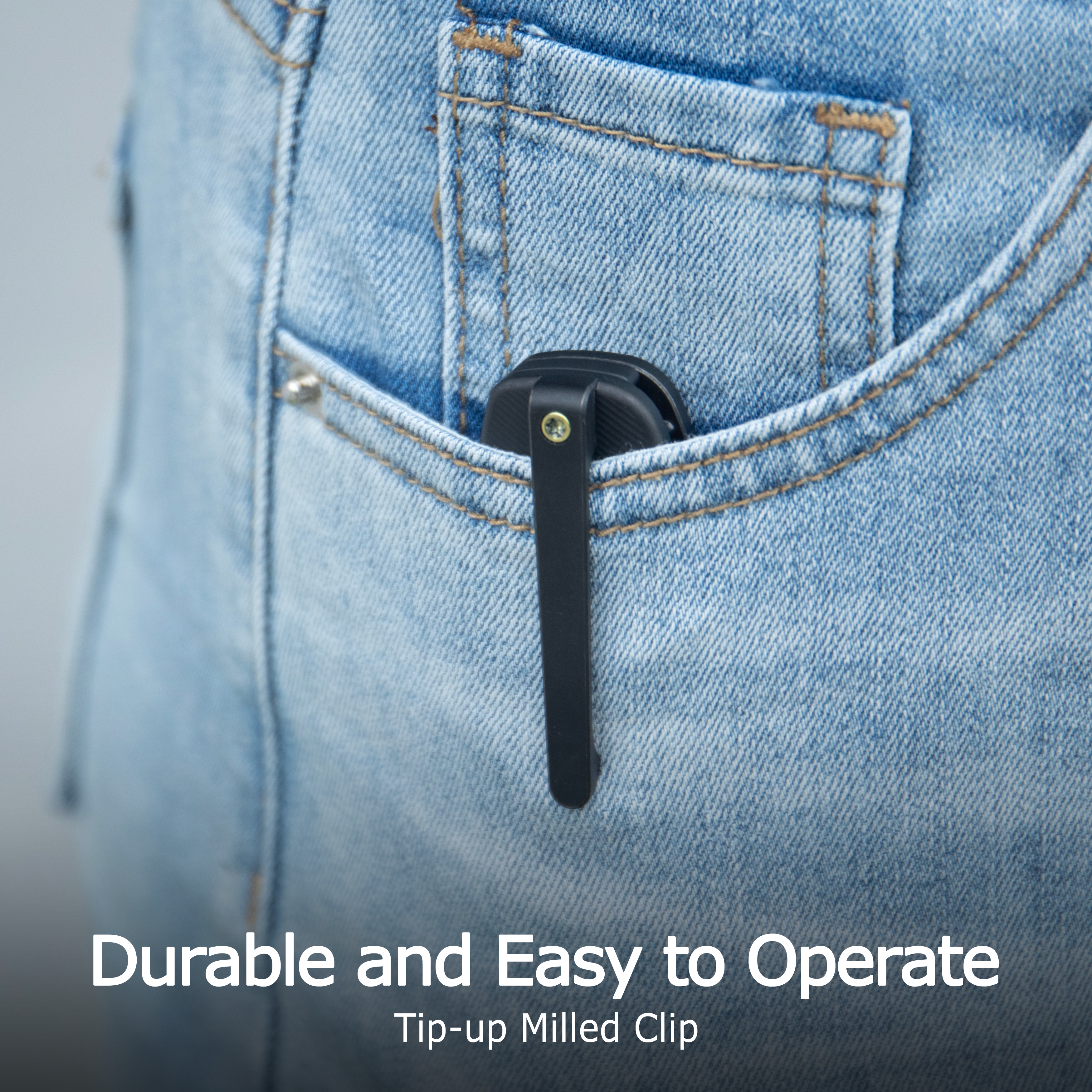 Kubey Supercell Pocket Knife Blue Titanium Handle 3.46" Stonewash 14C28N Blade KU353B