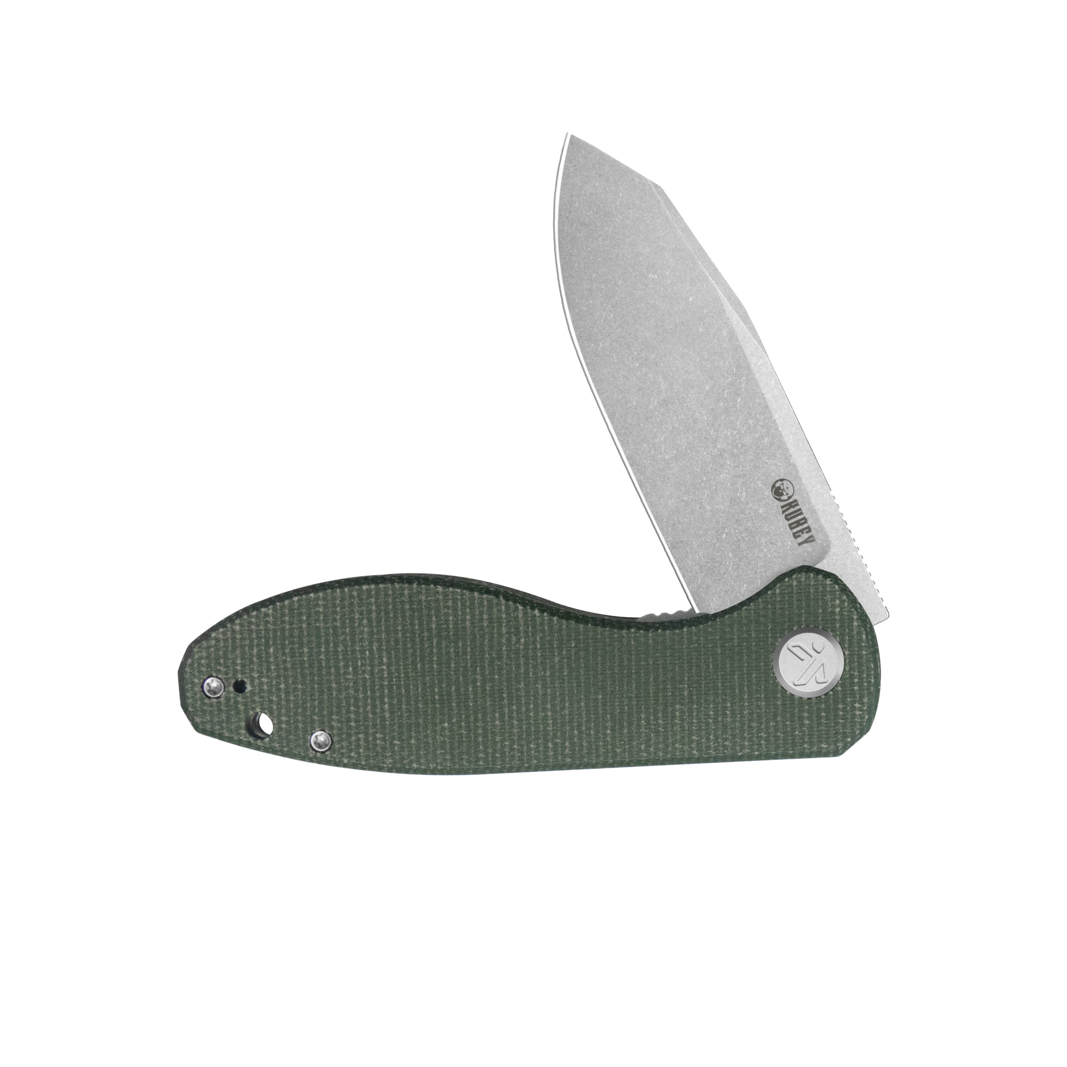 Master Chief Outdoor Folding Pocket Knife Green Micarta Handle 3.43" Beadblast 14C28N KU358R