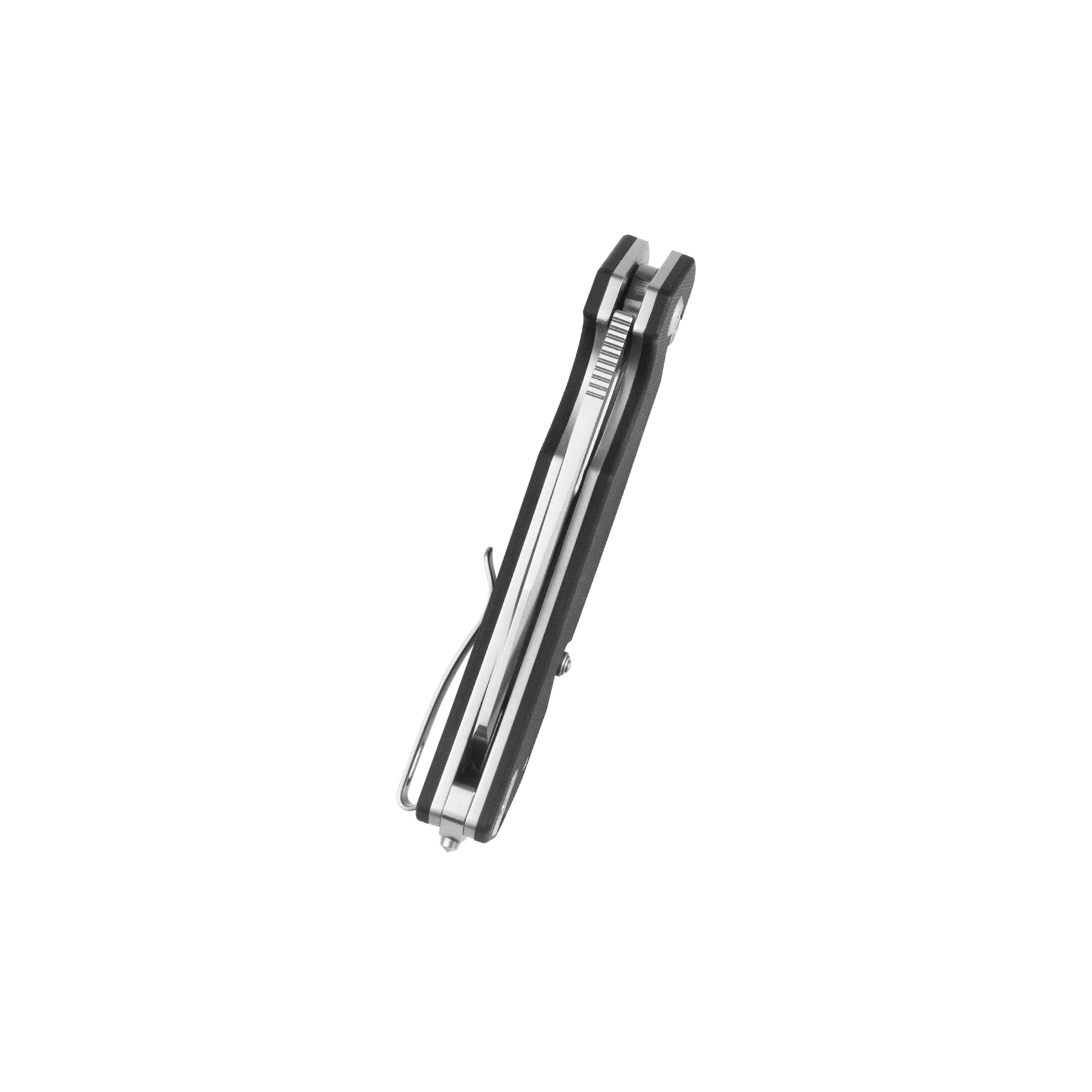 10-8 Button Lock Survival Folding Knife Black G10 Handle 3.15" Satin 14C28N KU363A