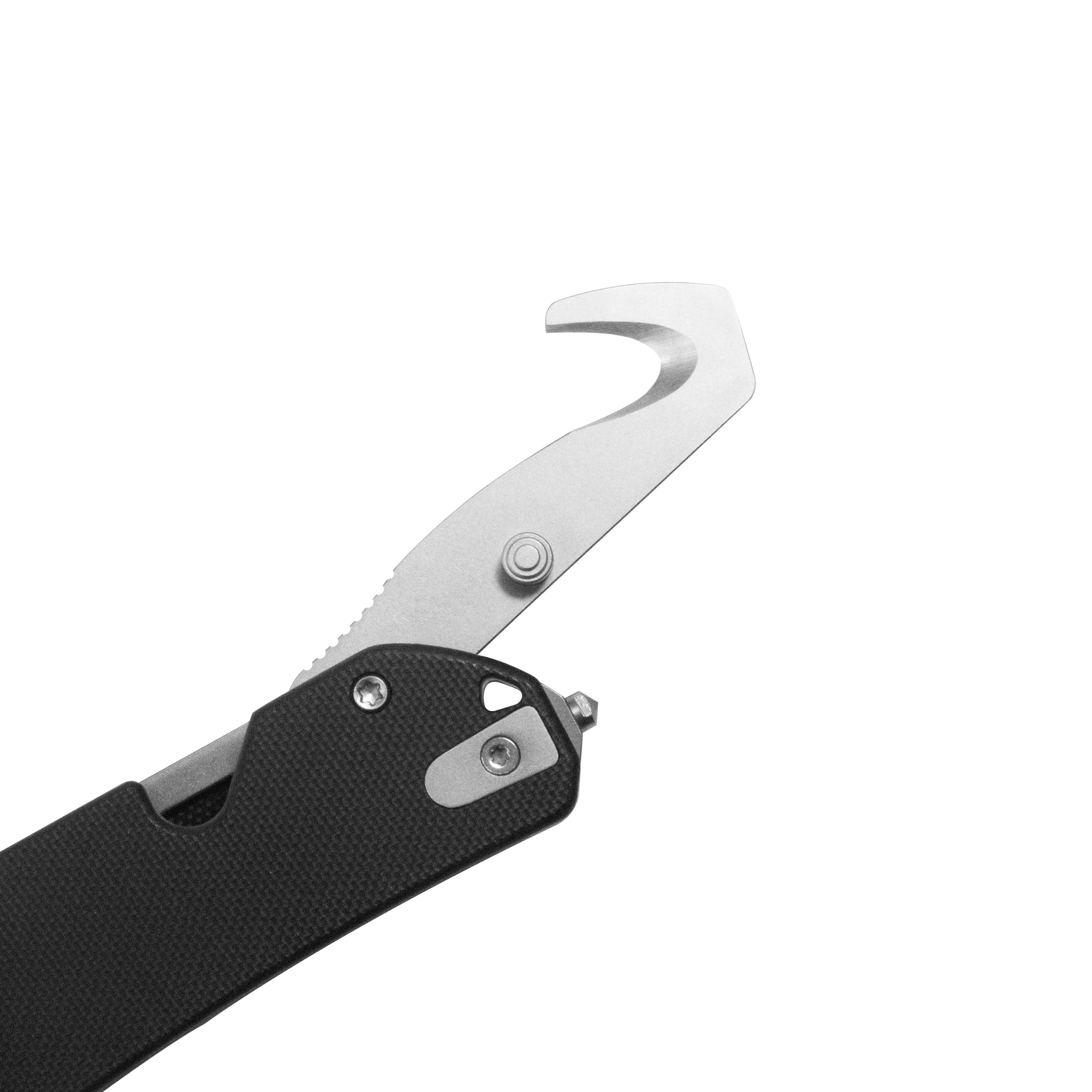 10-8 Button Lock Survival Folding Knife Black G10 Handle 3.15" Satin 14C28N KU363A