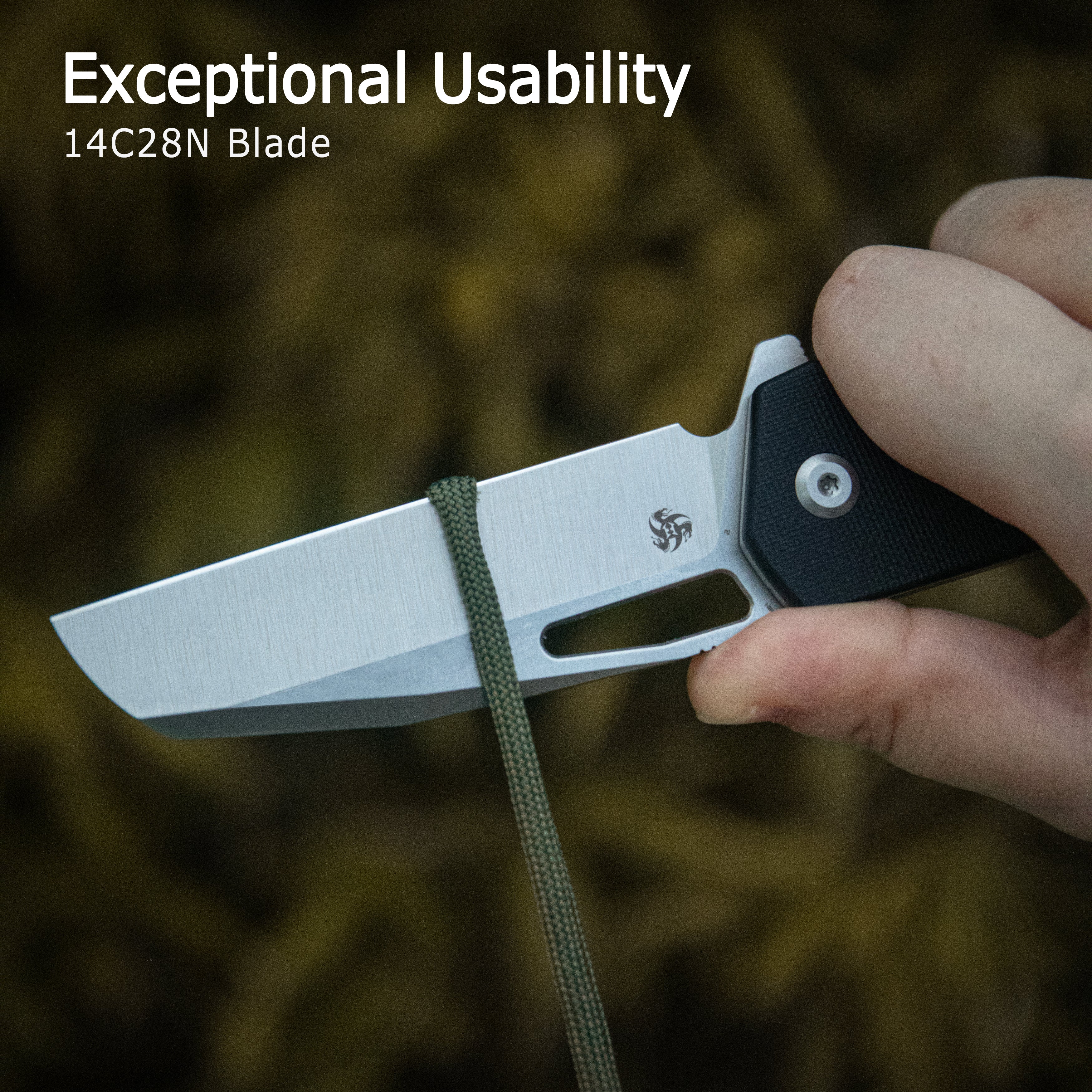 10-8 Button Lock Survival Folding Knife Orange G10 Handle 3.15" Satin 14C28N KU363B