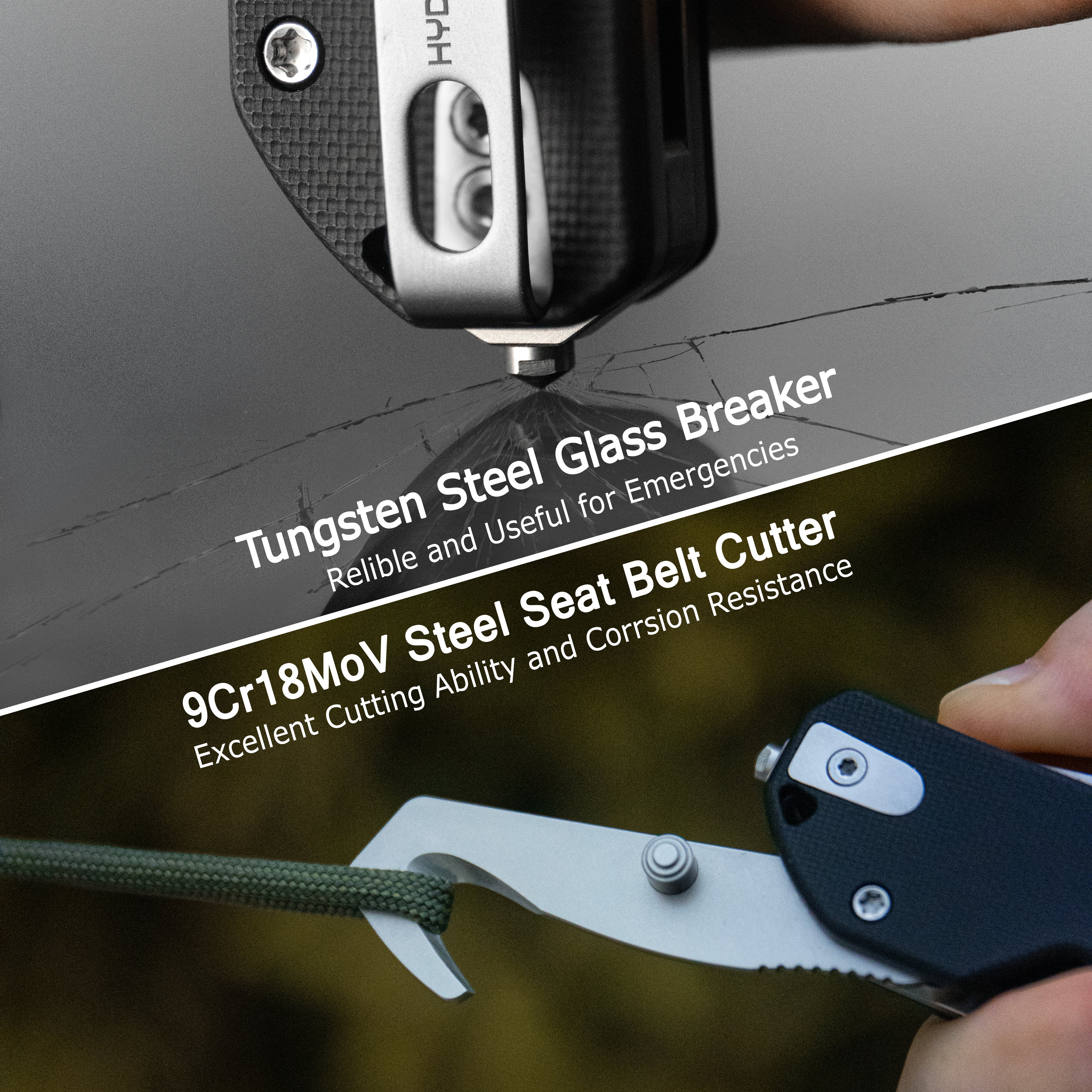 10-8 Button Lock Survival Folding Knife Orange G10 Handle 3.15" Satin 14C28N KU363B