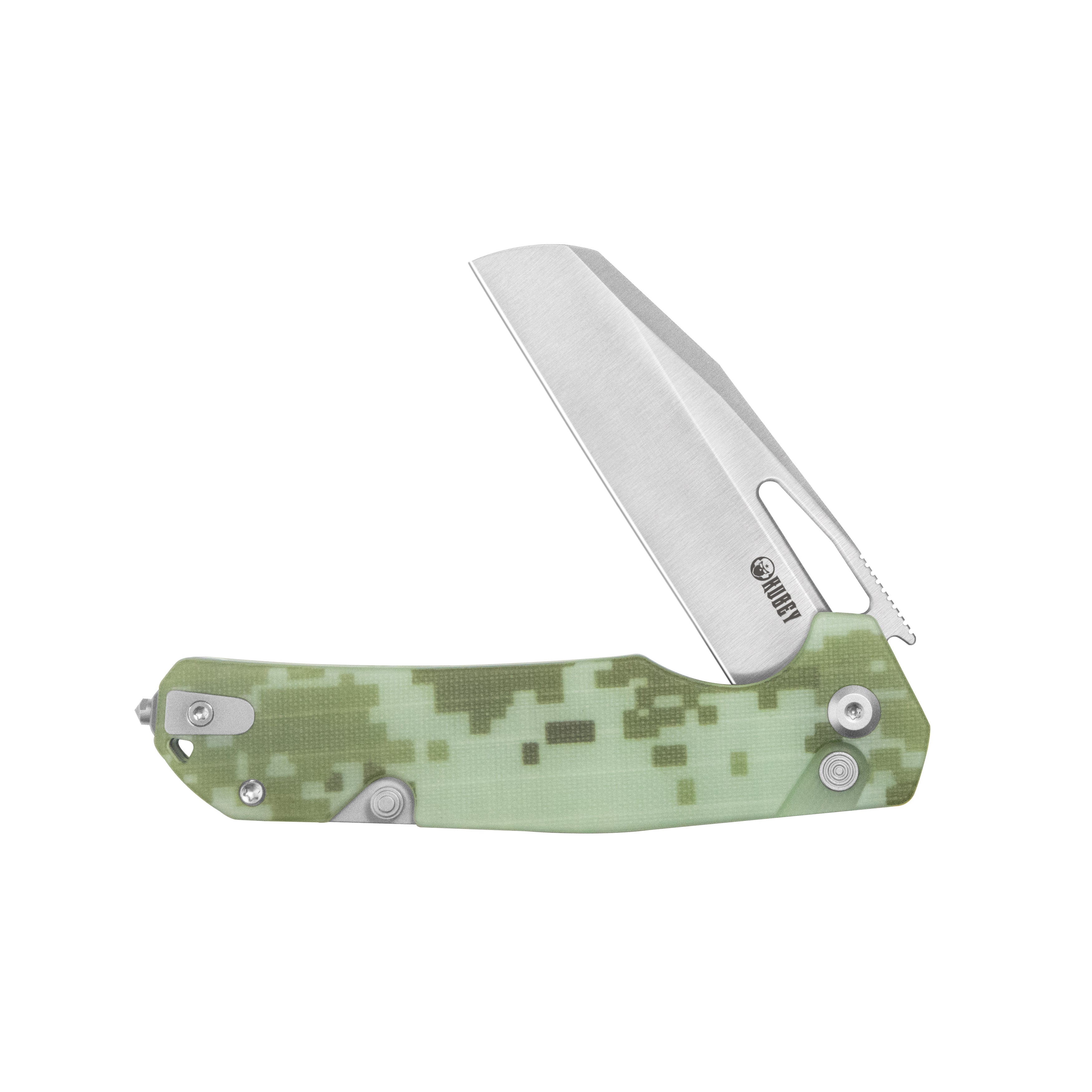 10-8 Button Lock Survival Folding Knife Camo G10 Handle 3.15" Satin 14C28N KU363D