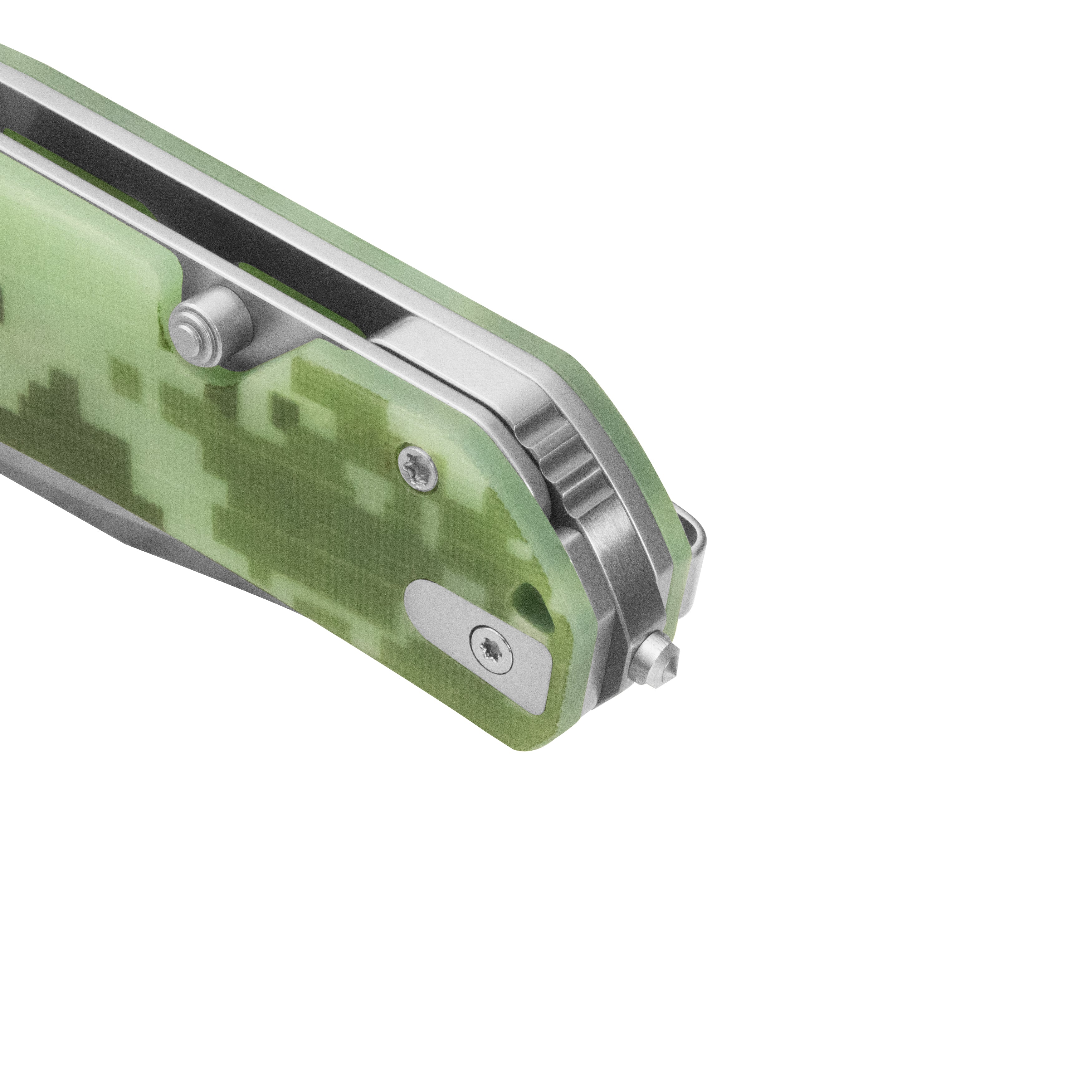 10-8 Button Lock Survival Folding Knife Camo G10 Handle 3.15" Satin 14C28N KU363D