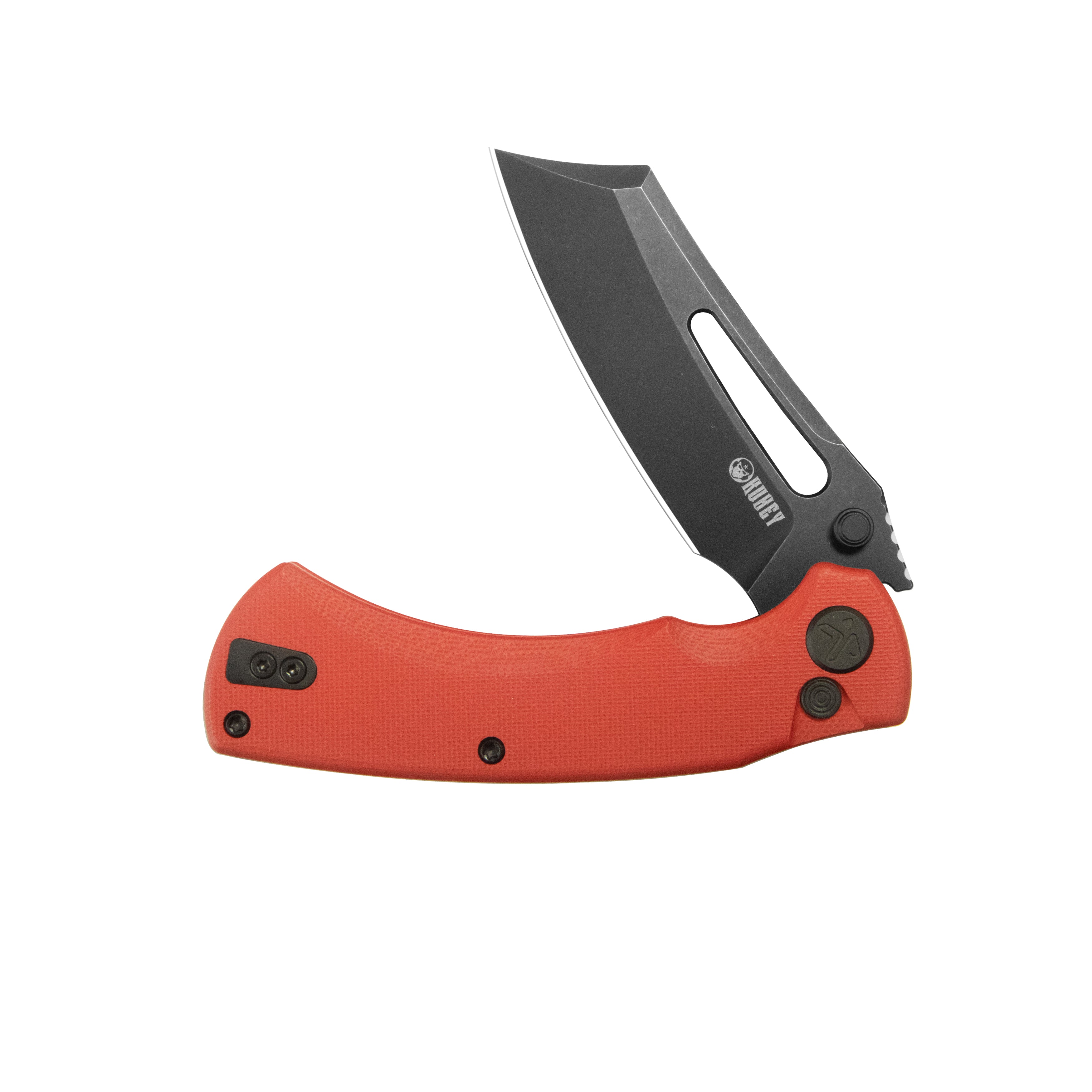 Kubey Dheo EDC Folding Knife Red G-10 Handle 3.15" Blackwash Sandvik 14C28N Blade Knife KU378C