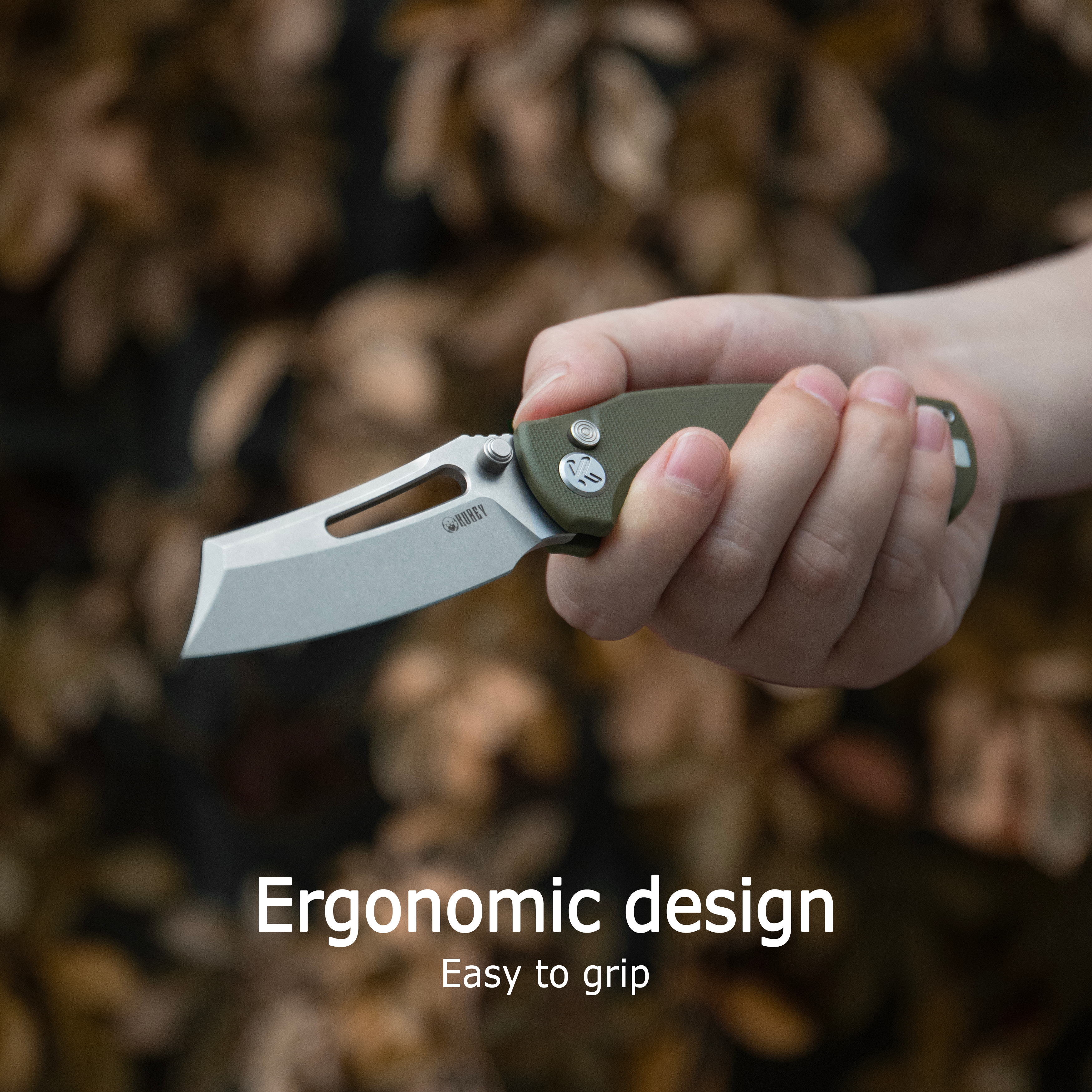 Kubey Dheo EDC Folding Knife White G-10 Handle 3.15" Blackwash Sandvik 14C28N Blade Knife KU378E