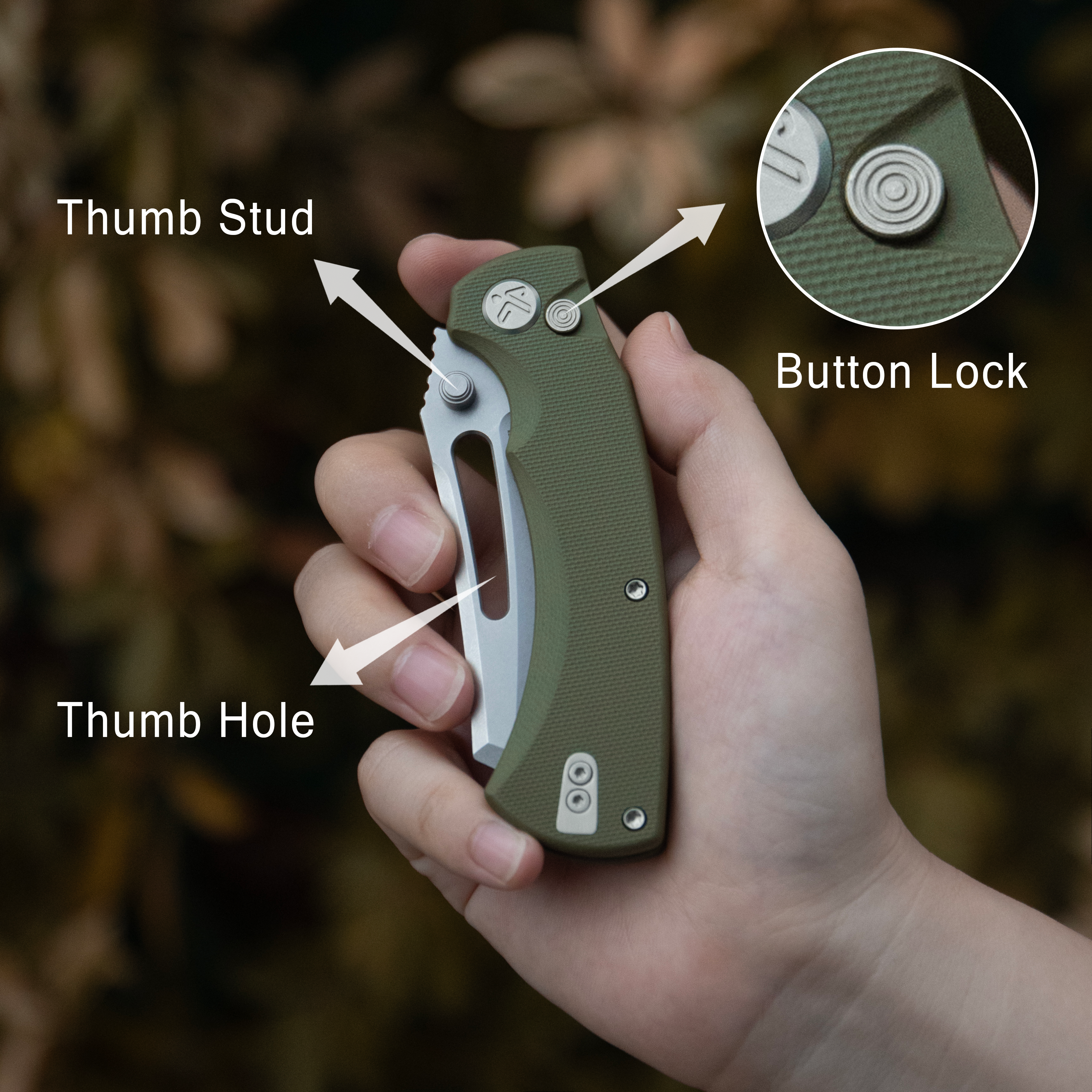 Kubey Dheo EDC Folding Knife White G-10 Handle 3.15" Blackwash Sandvik 14C28N Blade Knife KU378E