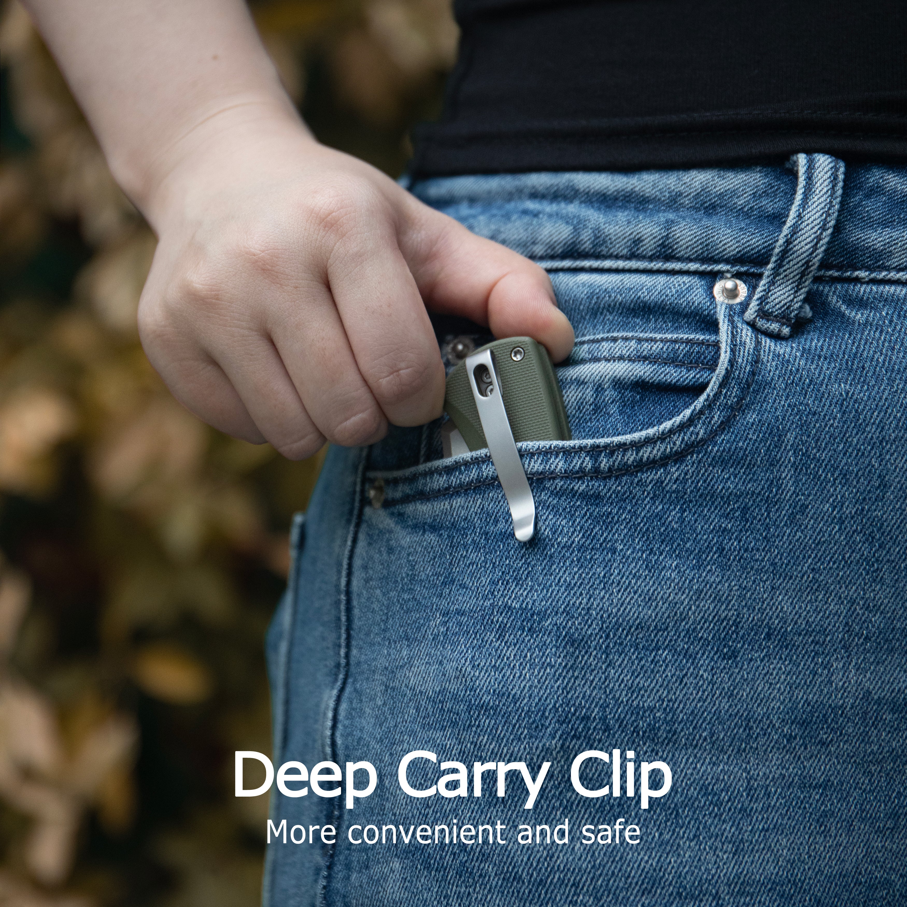 Kubey Dheo EDC Folding Knife White G-10 Handle 3.15" Blackwash Sandvik 14C28N Blade Knife KU378E