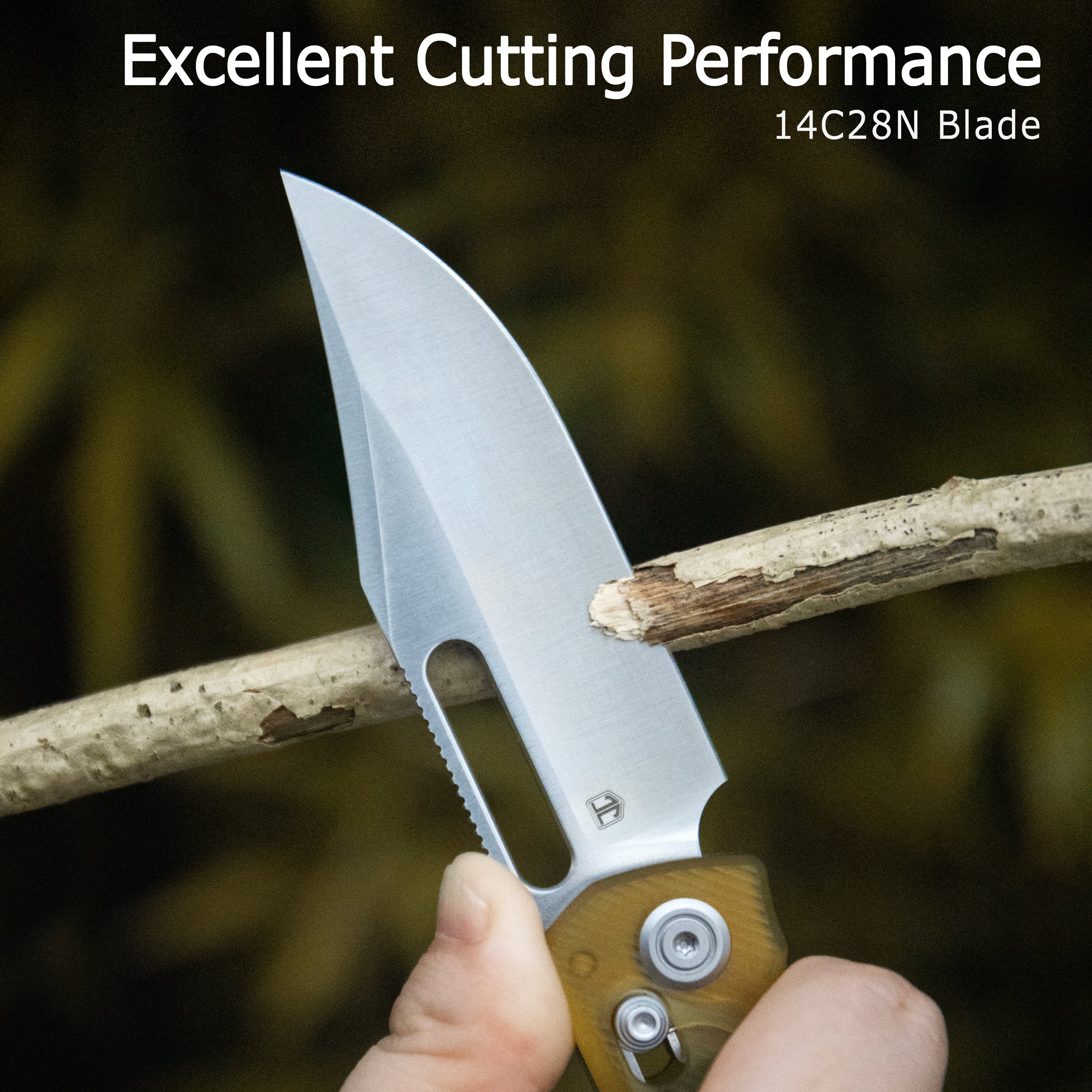 Kubey TBO Crossbar lock Everyday Carry Folding Knife Black G10 Handle 3.1" Satin 14C28N KU396A