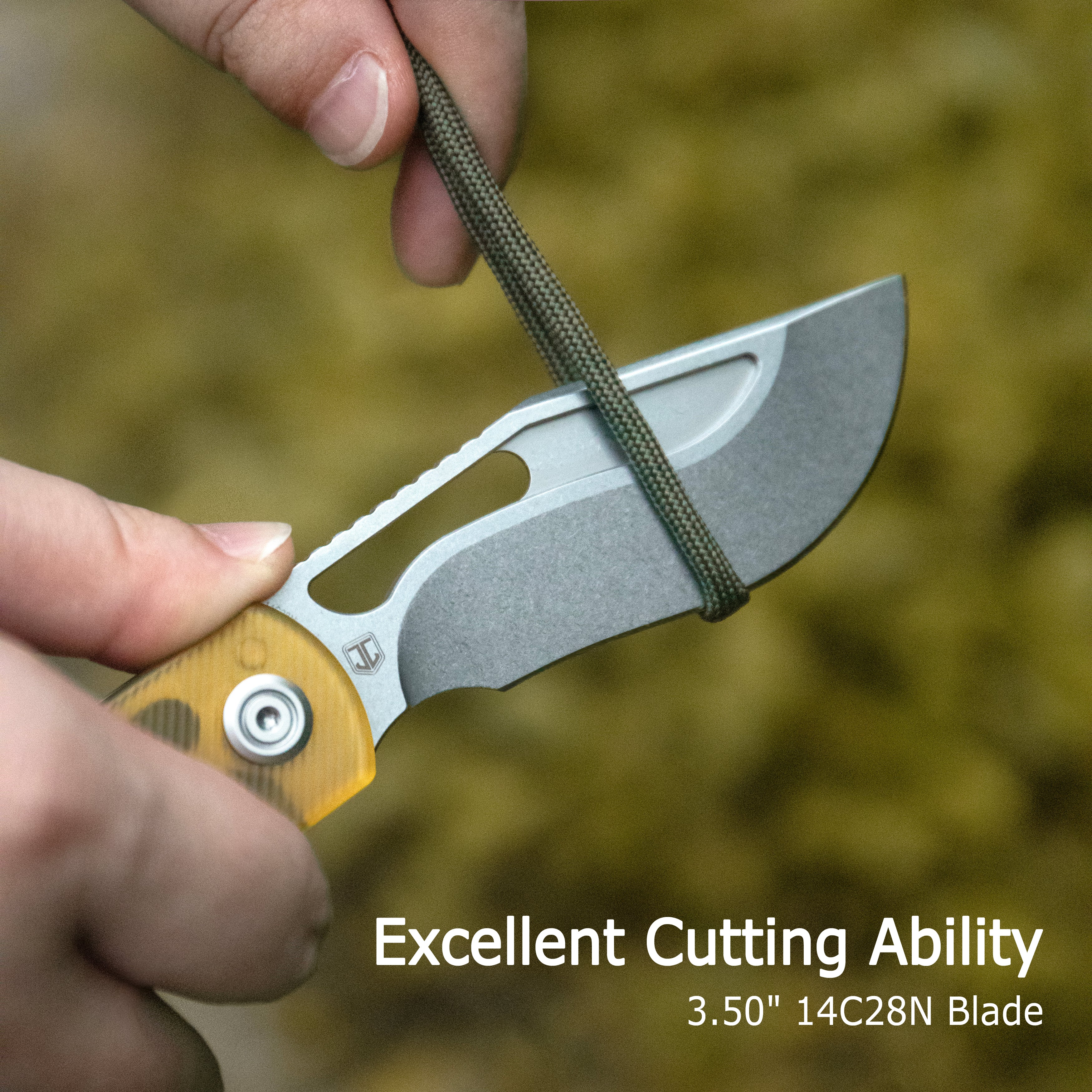 Kubey Gurkha EDC Folding Knife Black G-10 Handle 3.50" Beadblast Sandvik 14C28N Blade Knife KU397A