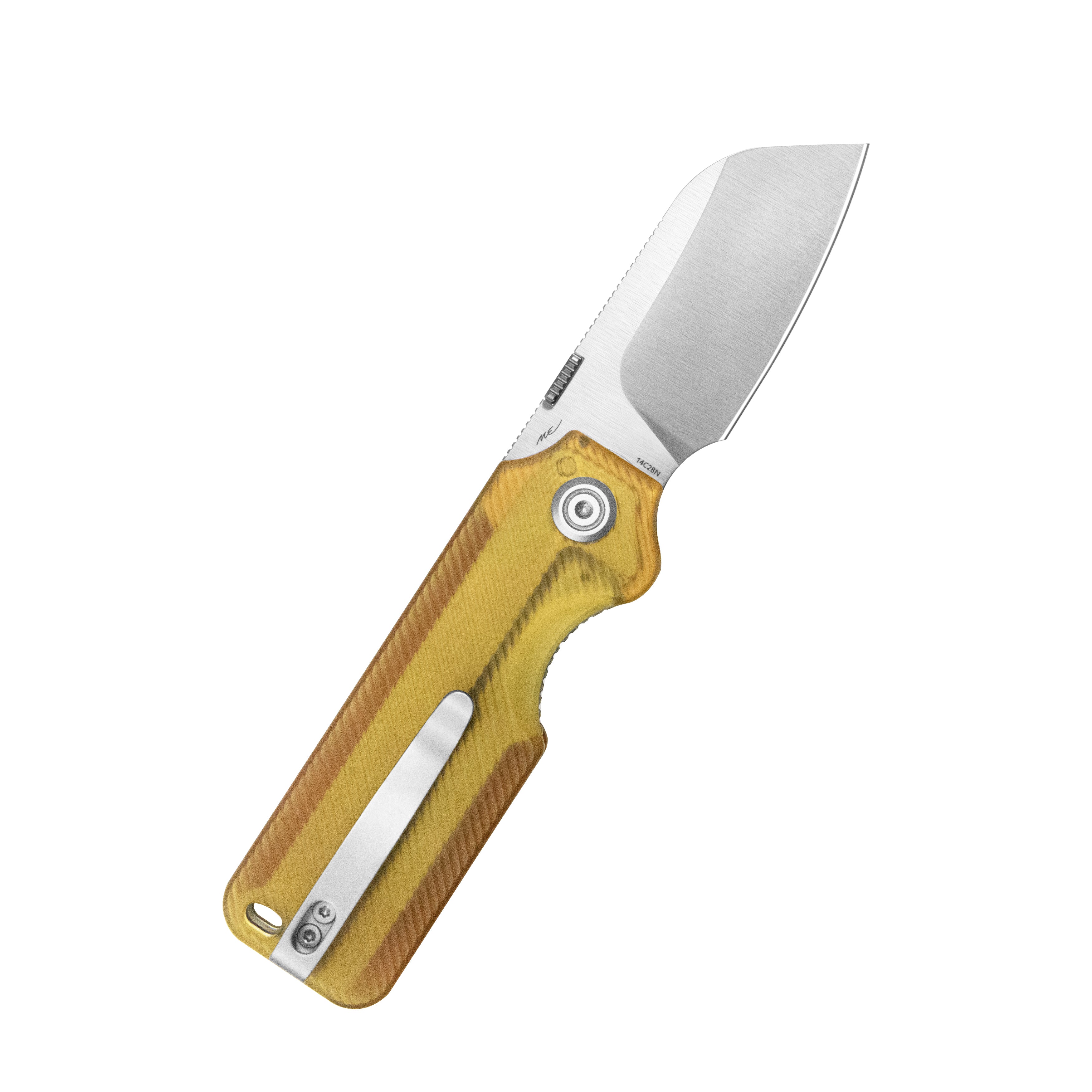 Boxer Liner Lock Flipper Folding Knife Ultem Handle 2.4" Satin 14C28N KU407C