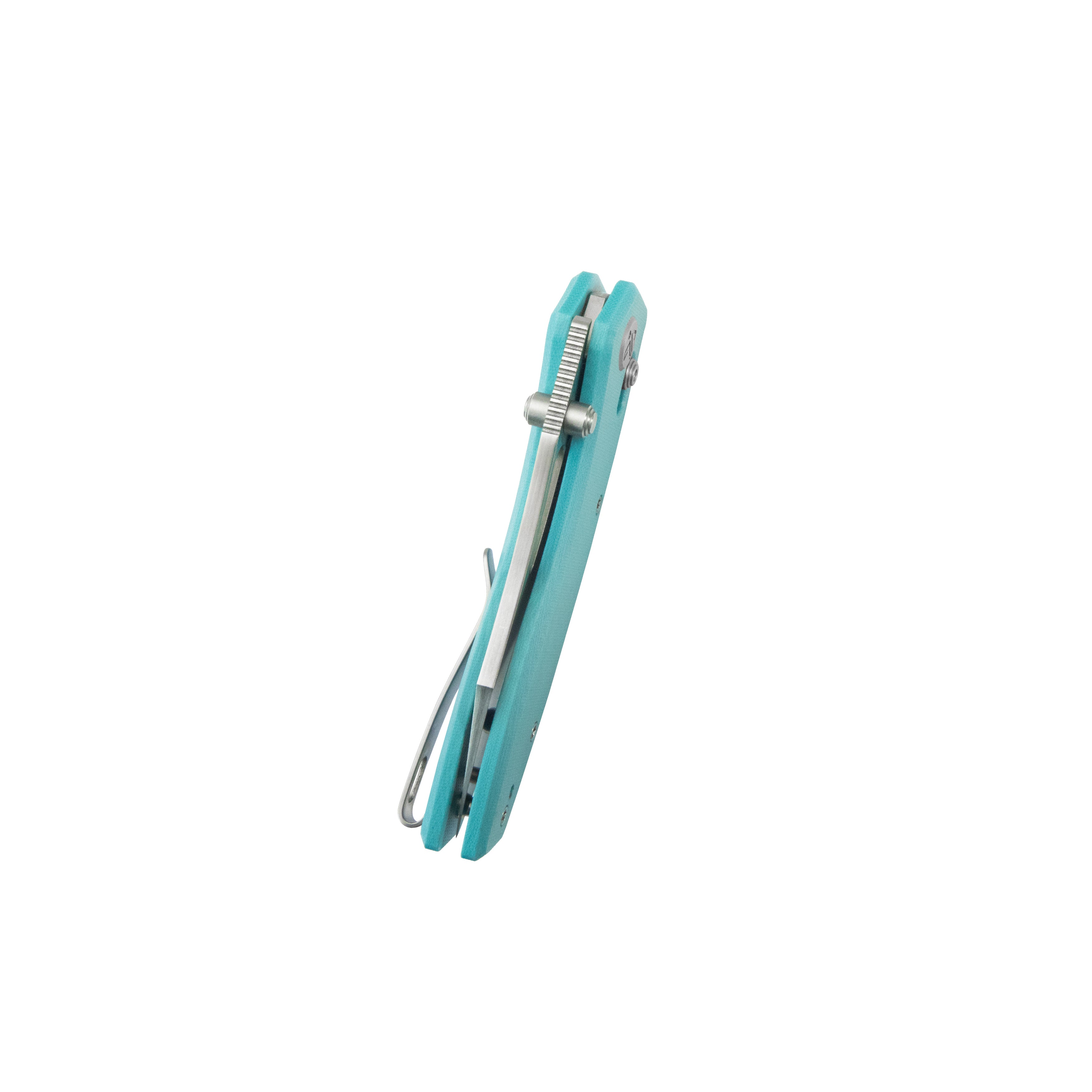 Kubey Caiman Crossbar Everyday Carry Folding Knife Tiffany Blue G10 Handle 3.1" Satin San Mai M2 KU421B
