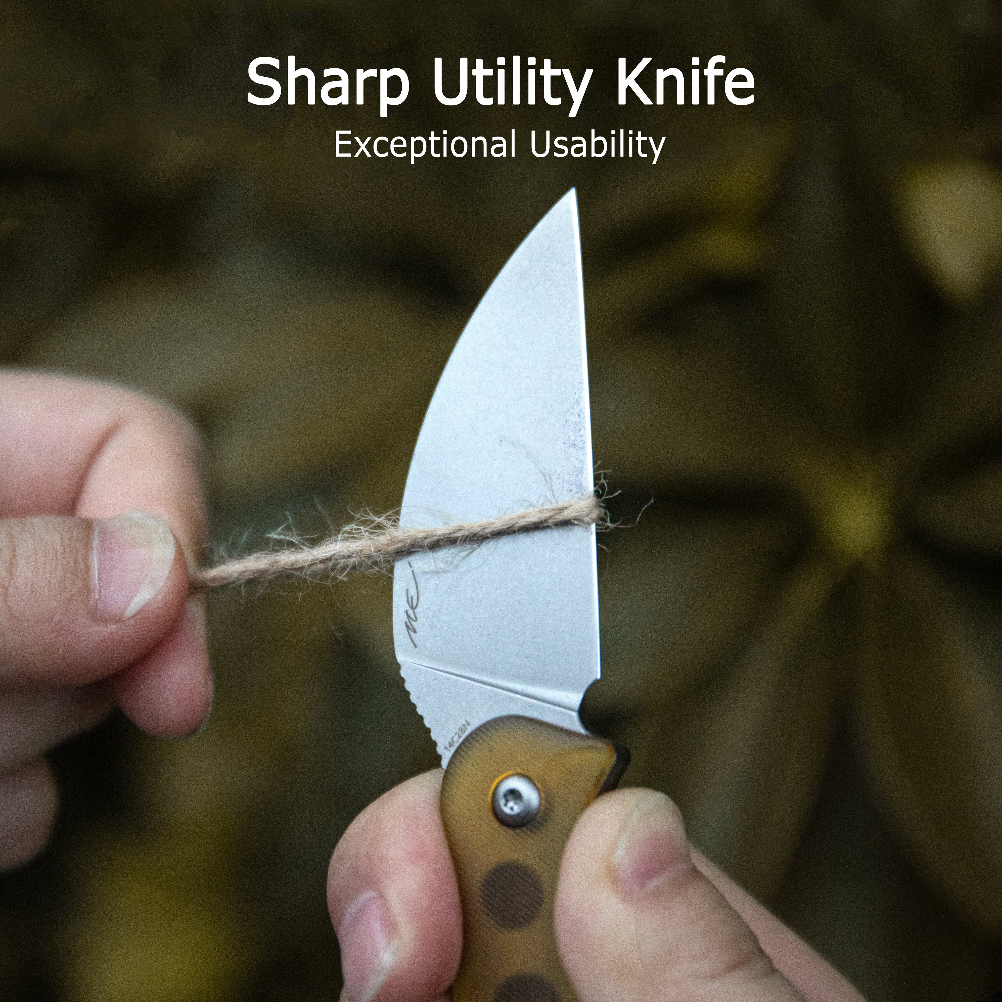 Kubey Pixie Fixed Blade Knife Black G-10 Handle 2.36" Beadblast 14C28N Blade KU424A